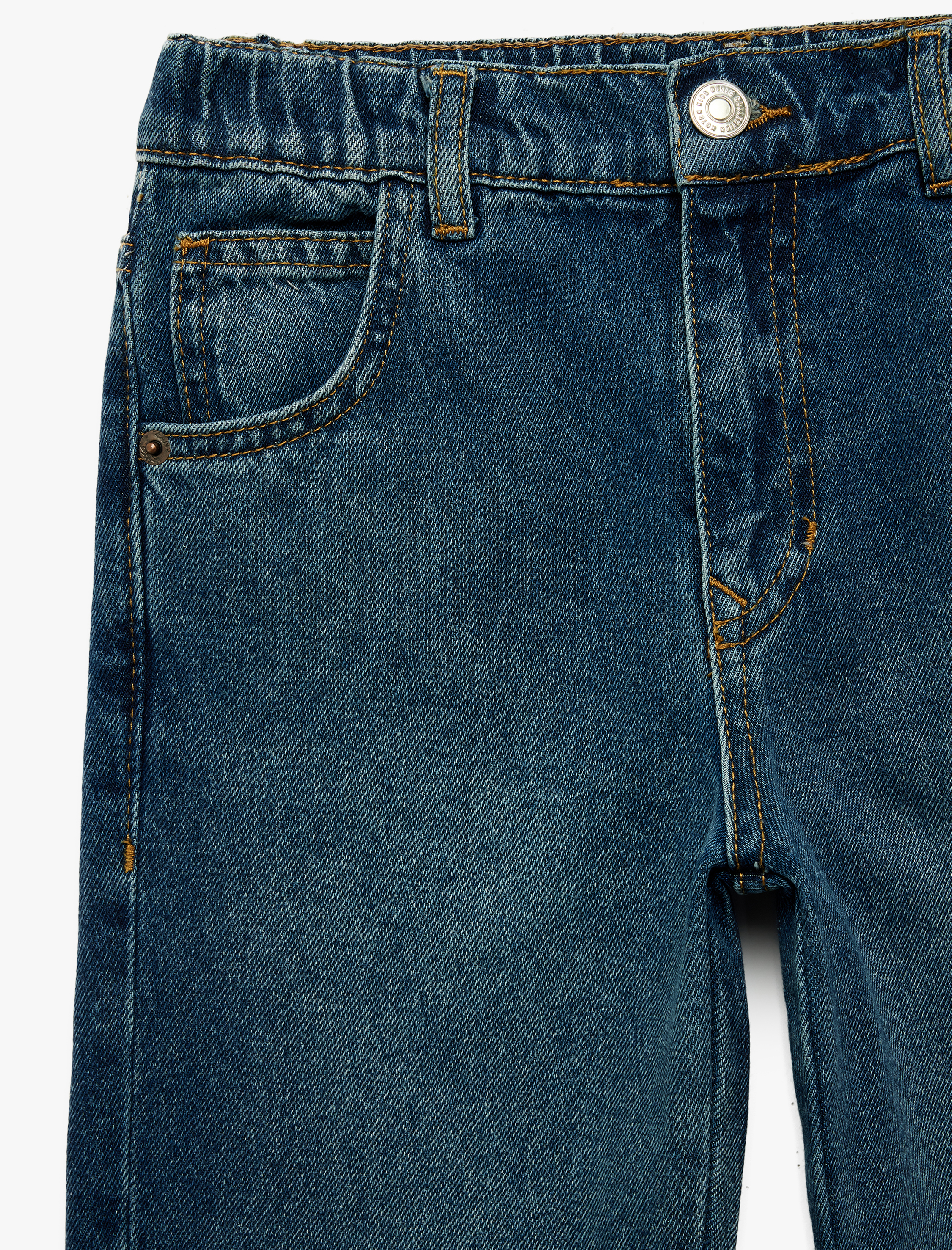  Erkek Çocuk Beli Bağcıklı Rahat Kesim Pamuklu Baggy Jean Pantolon