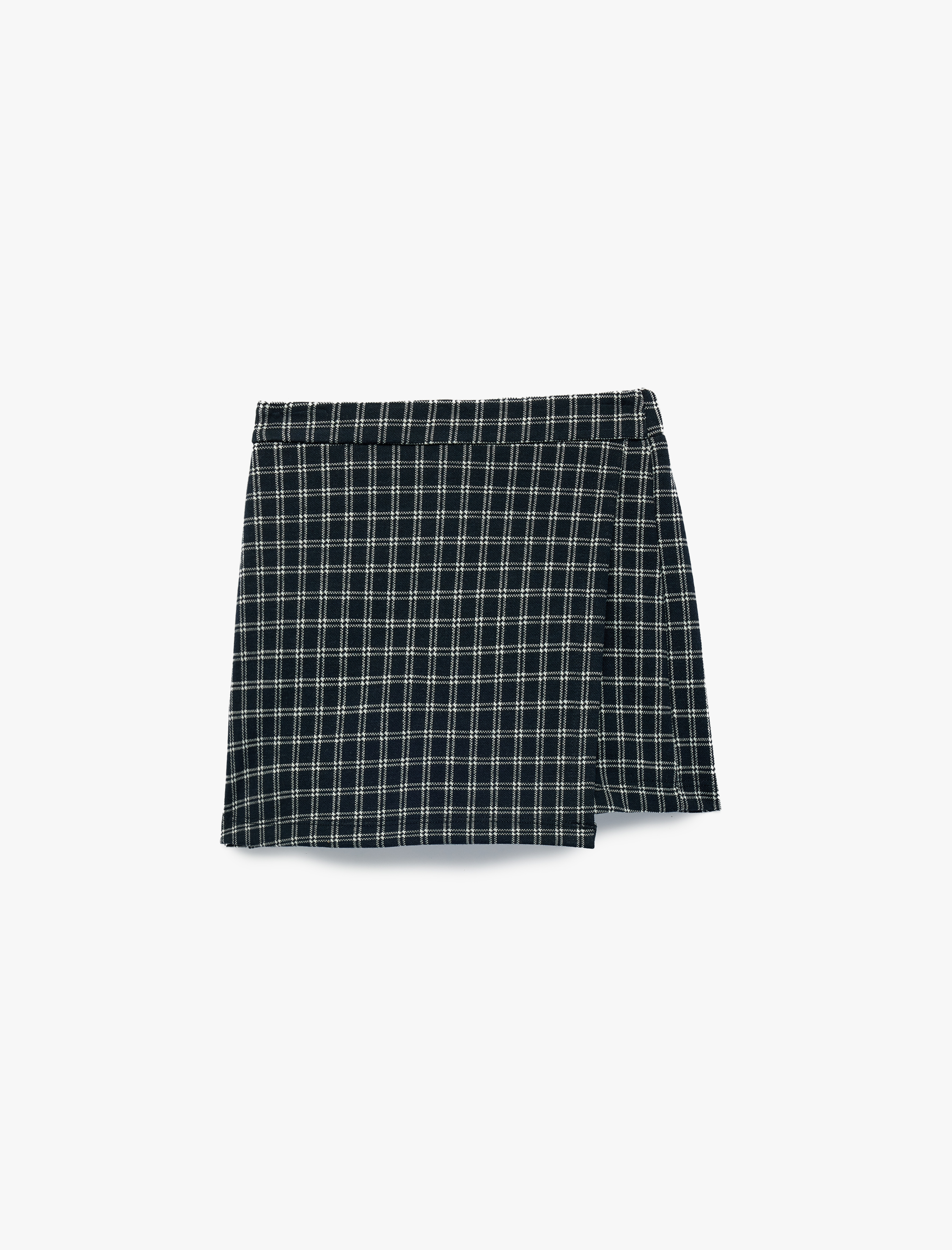  Kız Bebek Beli Lastikli Ekoseli Şort Etek