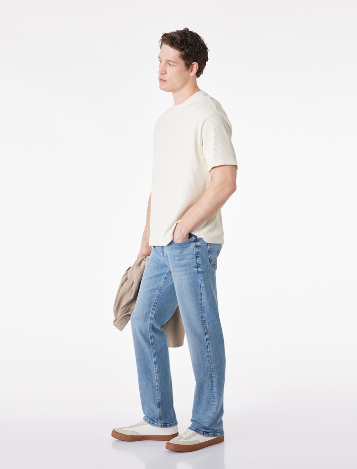  Pamuklu Normal Bel Straight Fit Jean Pantolon - Mark Jean