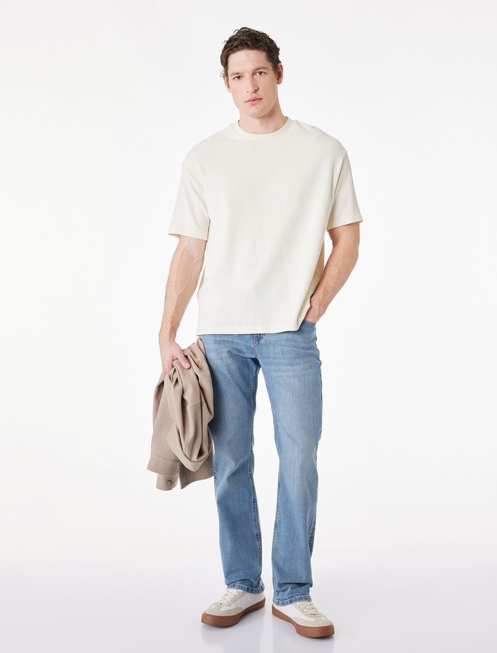  Pamuklu Normal Bel Straight Fit Jean Pantolon - Mark Jean