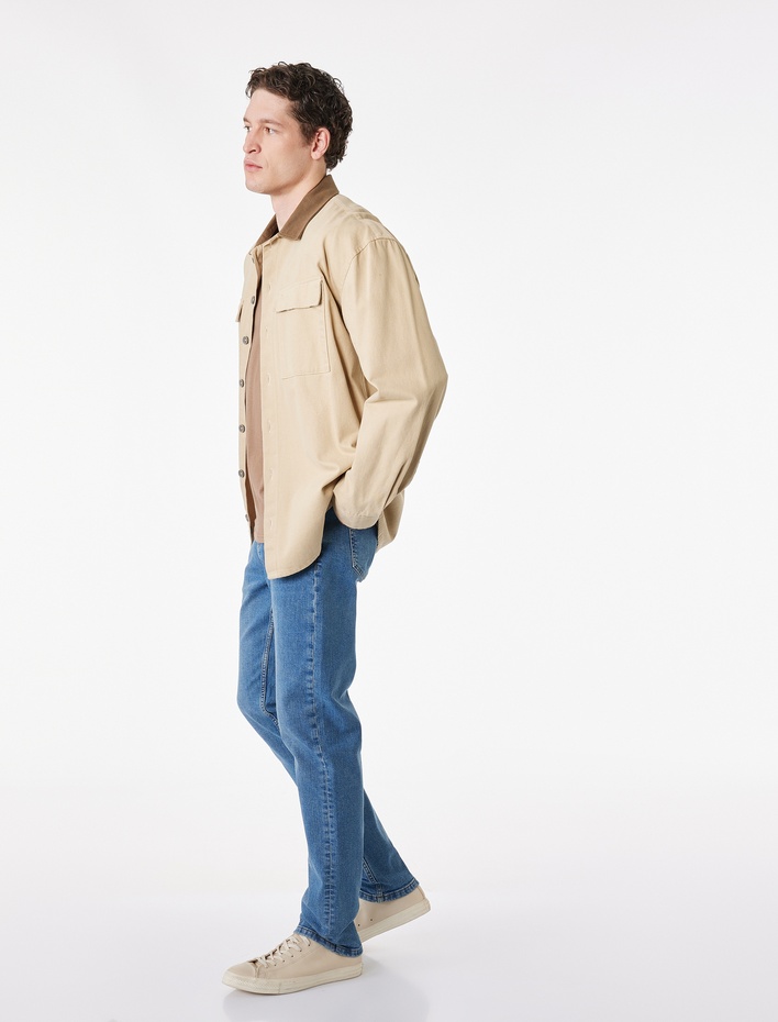  Normal Bel Pamuklu Slim Fit Jean Pantolon - Brad Jean