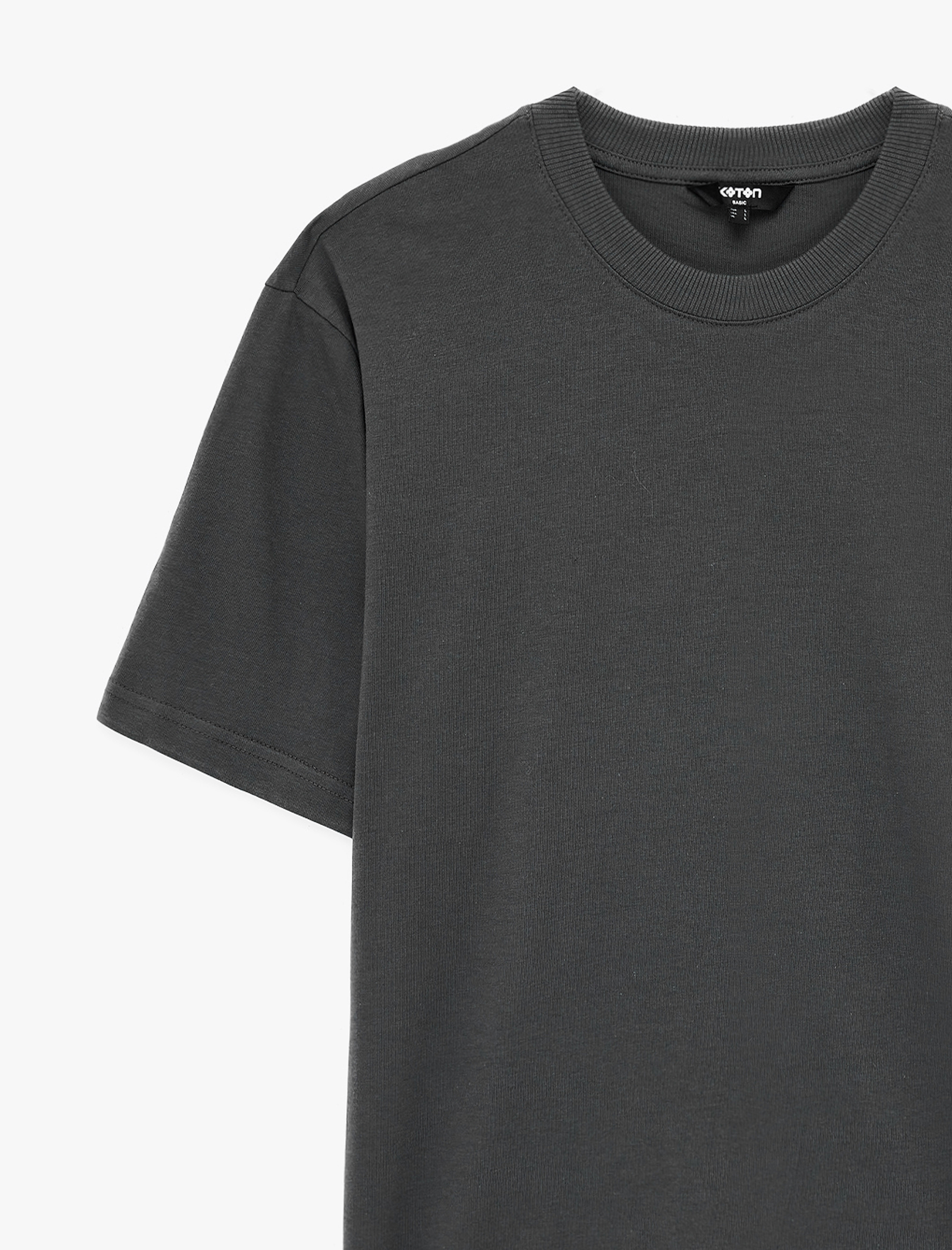   Regular Fit Bisiklet Yaka Pamuklu Basic Kısa Kollu Tişört