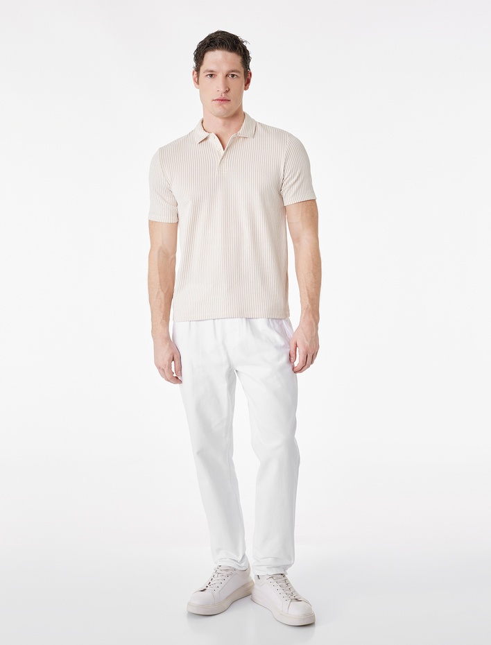  Regular Fit Kısa Kollu Düğmeli Polo Yaka Tişört