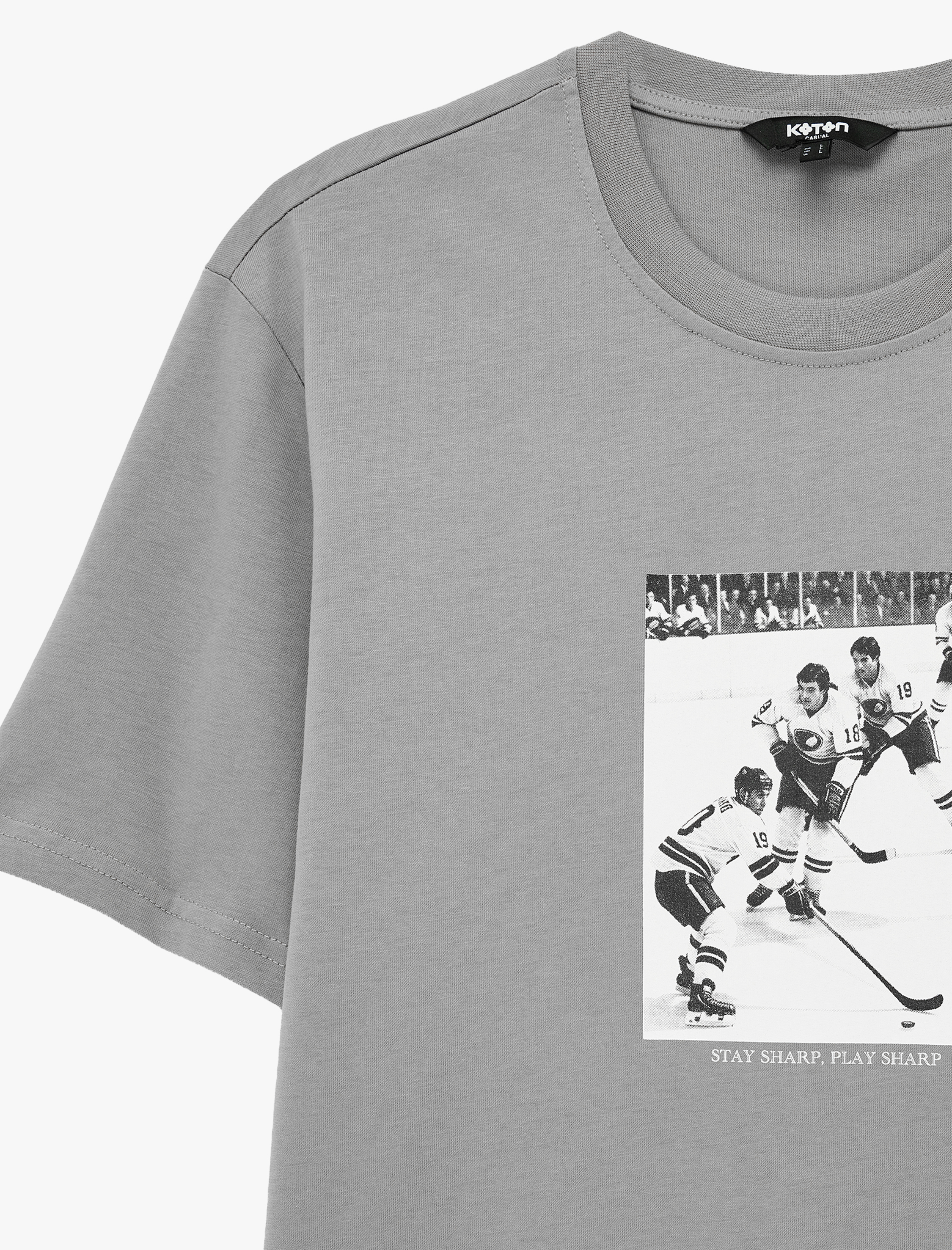   Regular Fit Kısa Kollu Bisiklet Yaka Pamuklu Baskılı Tişört