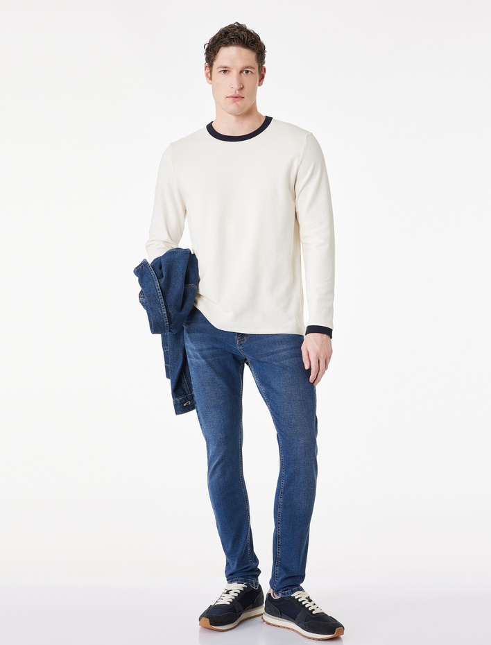  Normal Bel Dar Paça Pamuklu Skinny Fit Jean Pantolon - Michael Jean