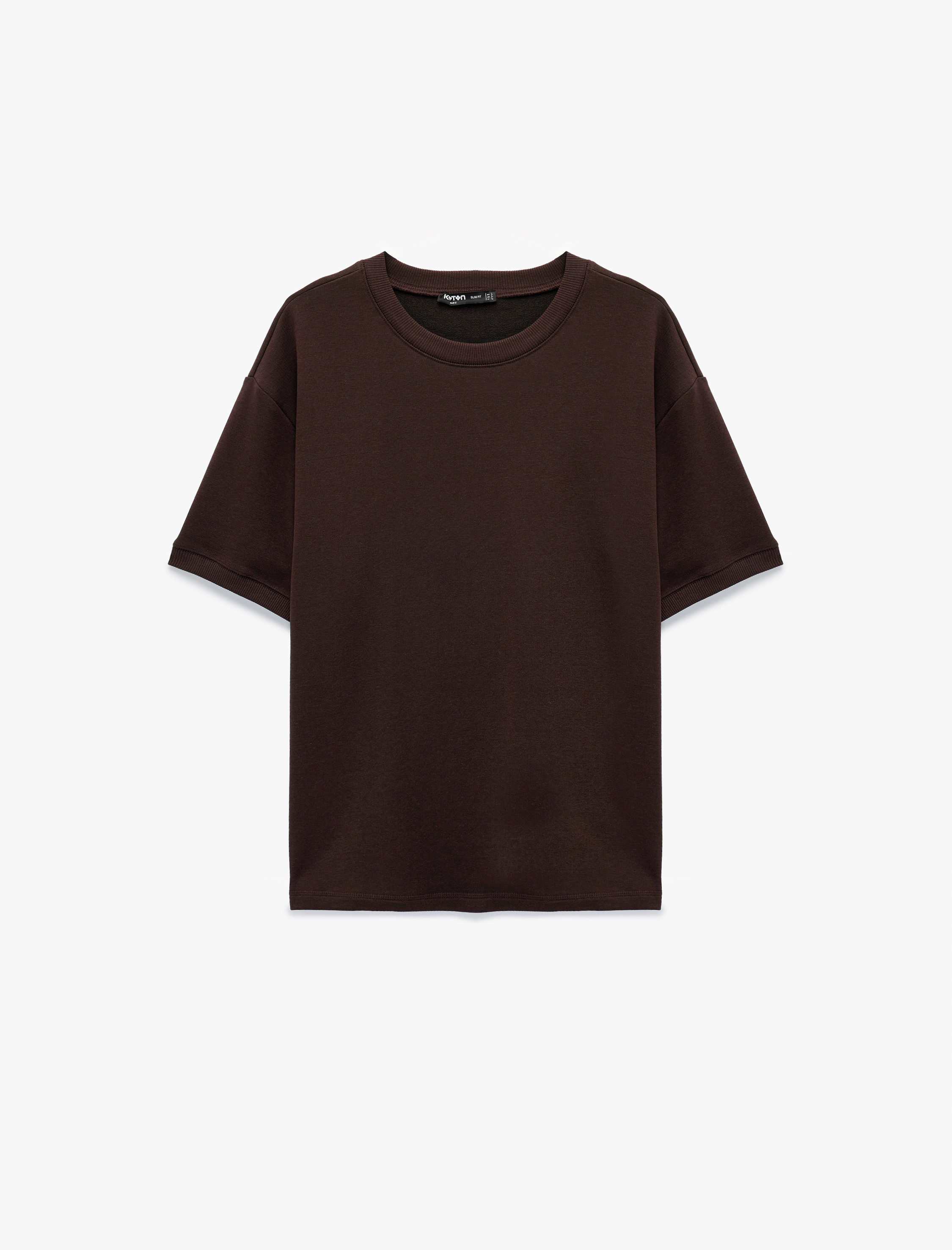   Kısa Kollu Bisiklet Yaka Basic Oversize Tişört