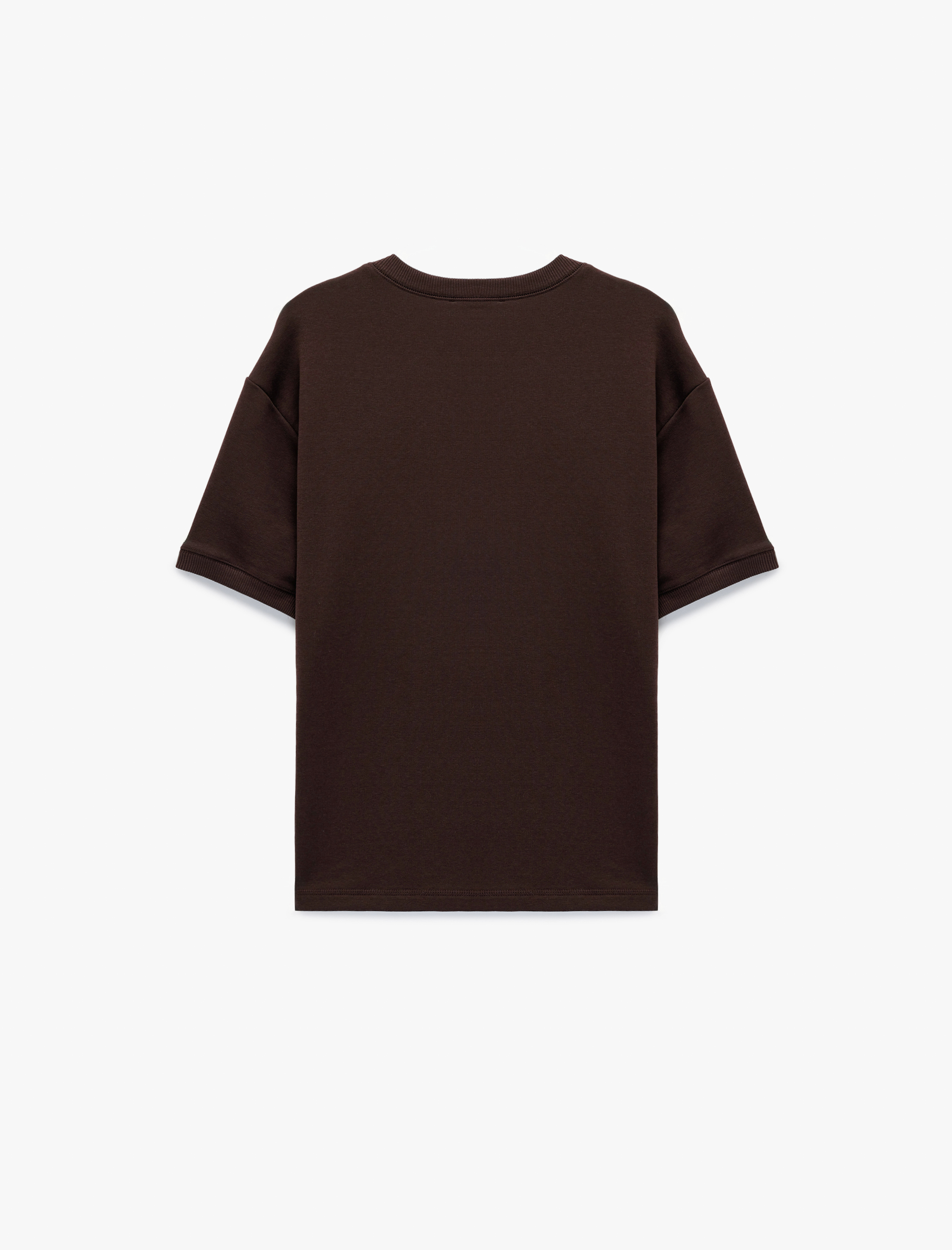   Kısa Kollu Bisiklet Yaka Basic Oversize Tişört