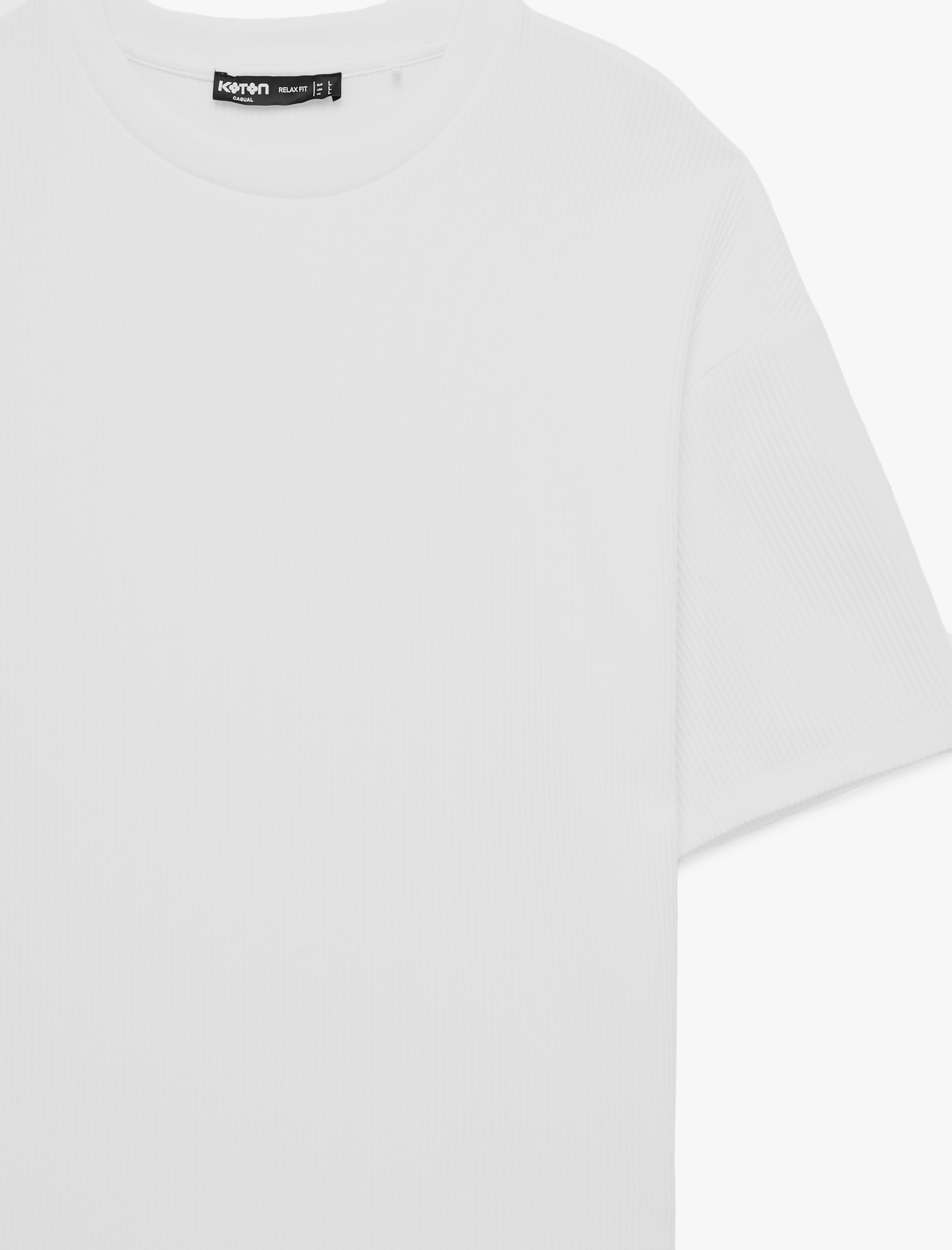   Kısa Kollu Bisiklet Yaka Pamuklu Basic Oversize Tişört