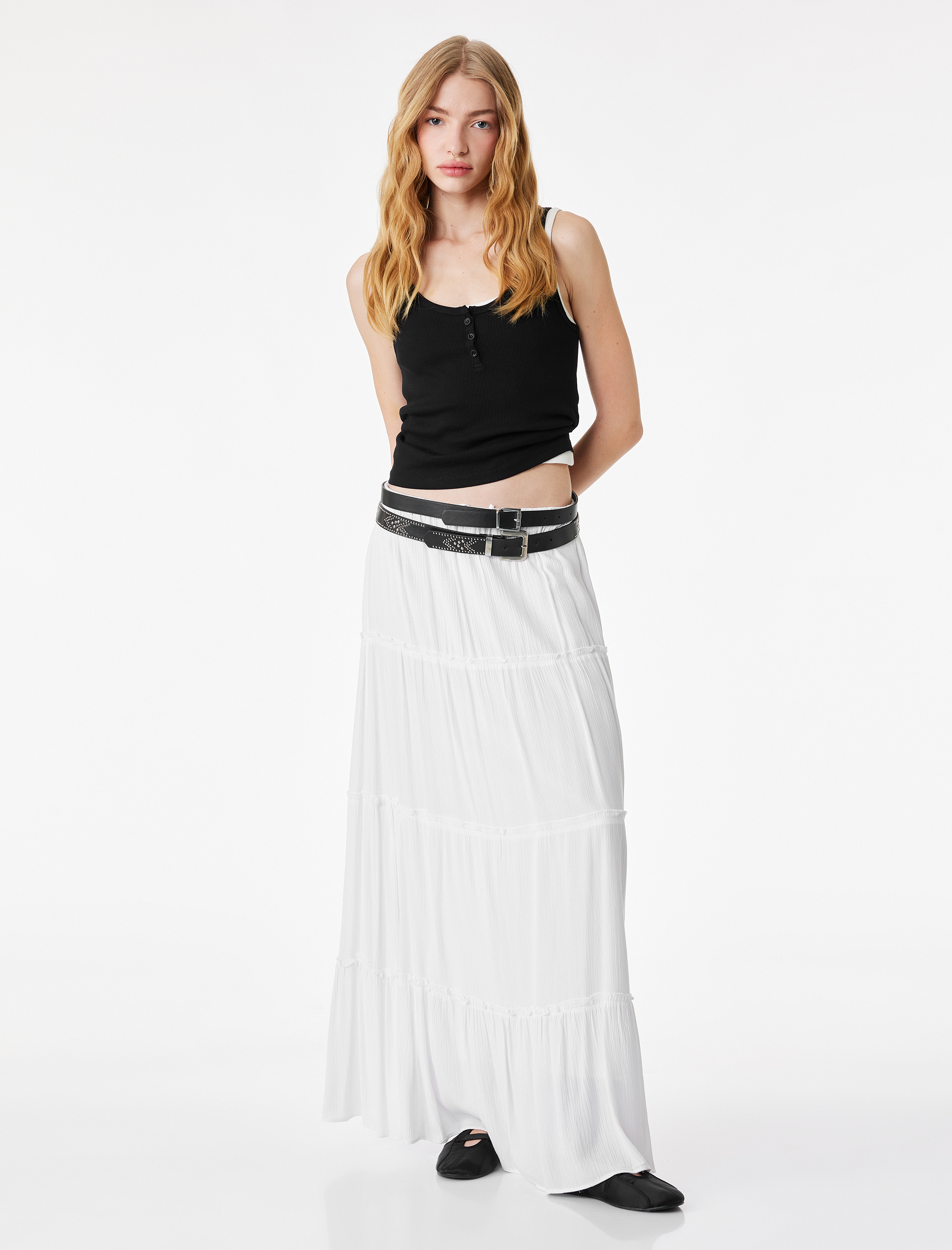   Pamuklu Yarım Düğmeli U Yaka Fitilli Atlet