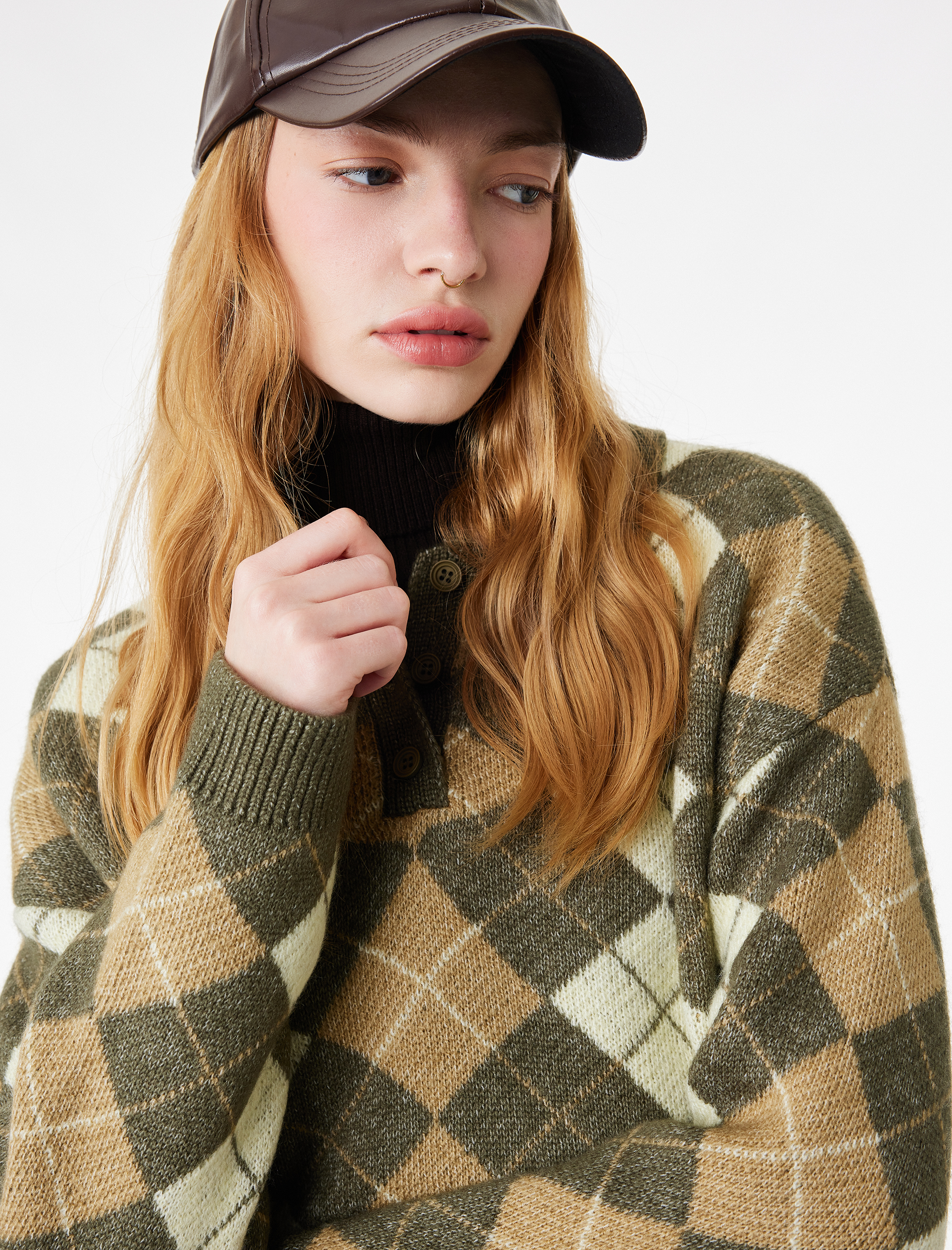   Uzun Kollu Polo Yaka Triko Kazak