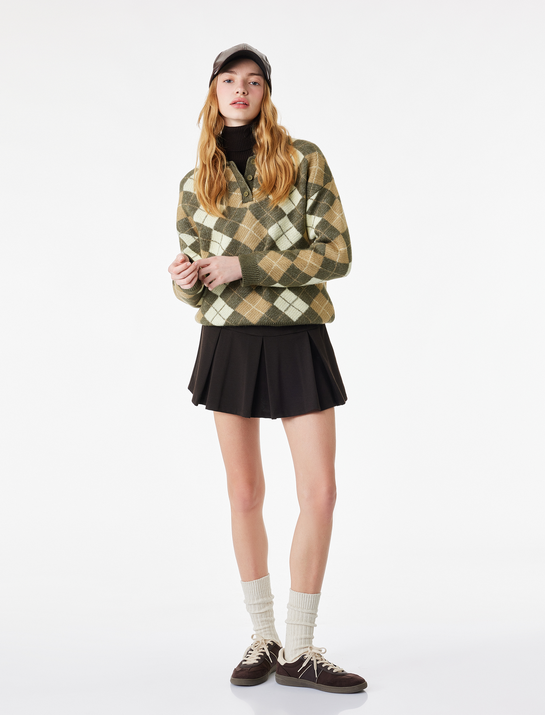   Uzun Kollu Polo Yaka Triko Kazak