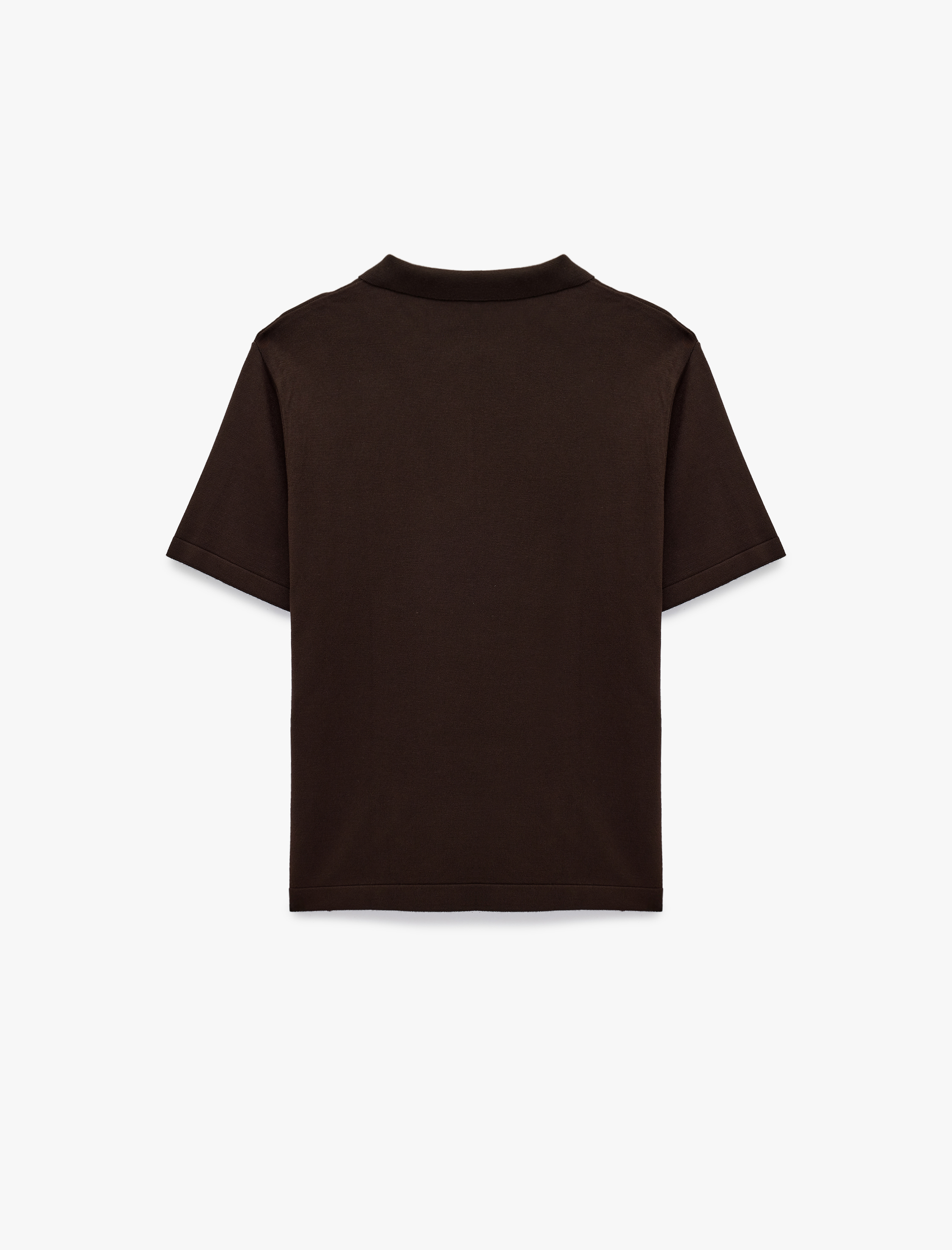   Regular Fit Viskon Yarım Fermuarlı Kısa Kollu Triko Tişört