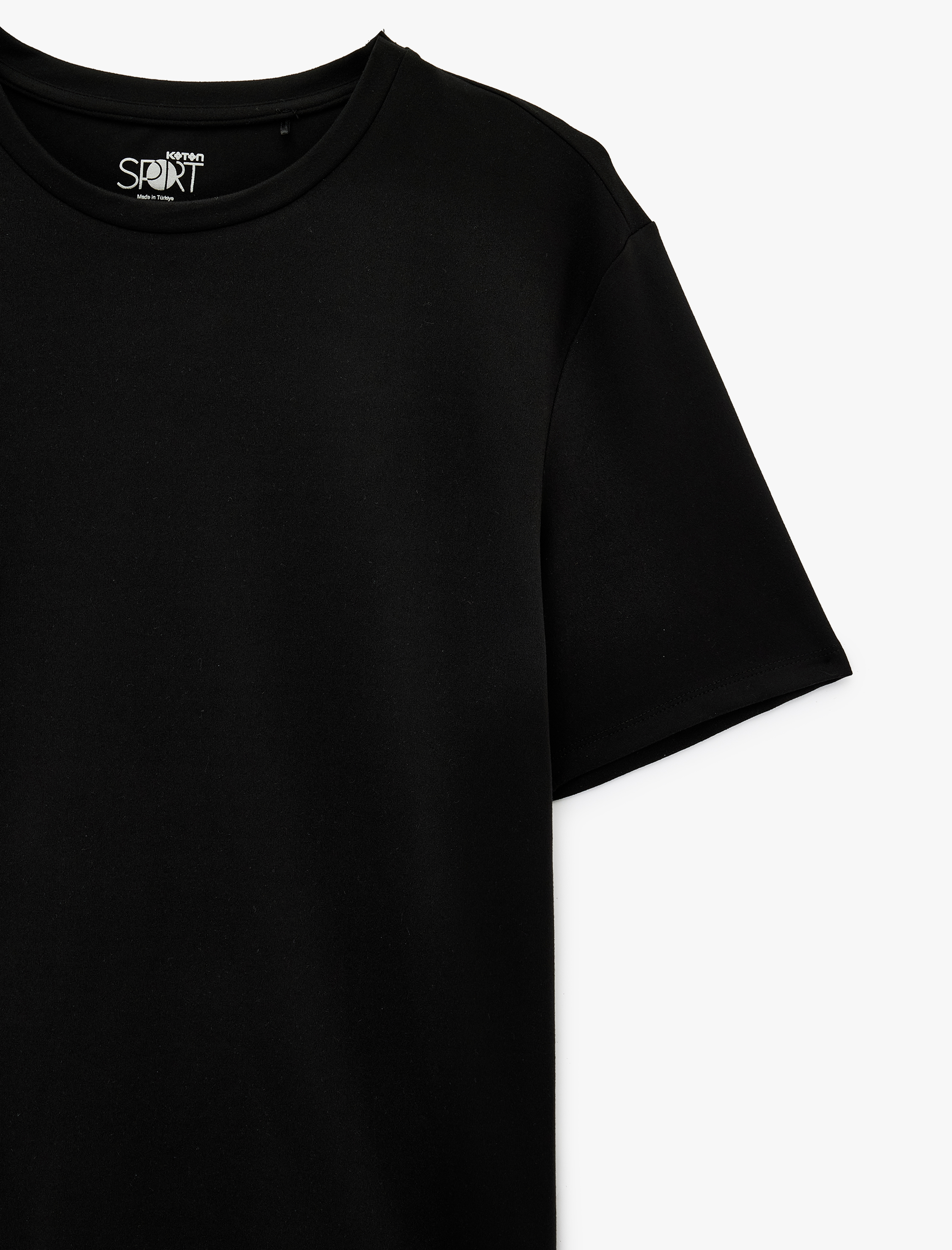   Kısa Kollu Rahat Kalıp Bisiklet Yaka Basic Spor Tişört