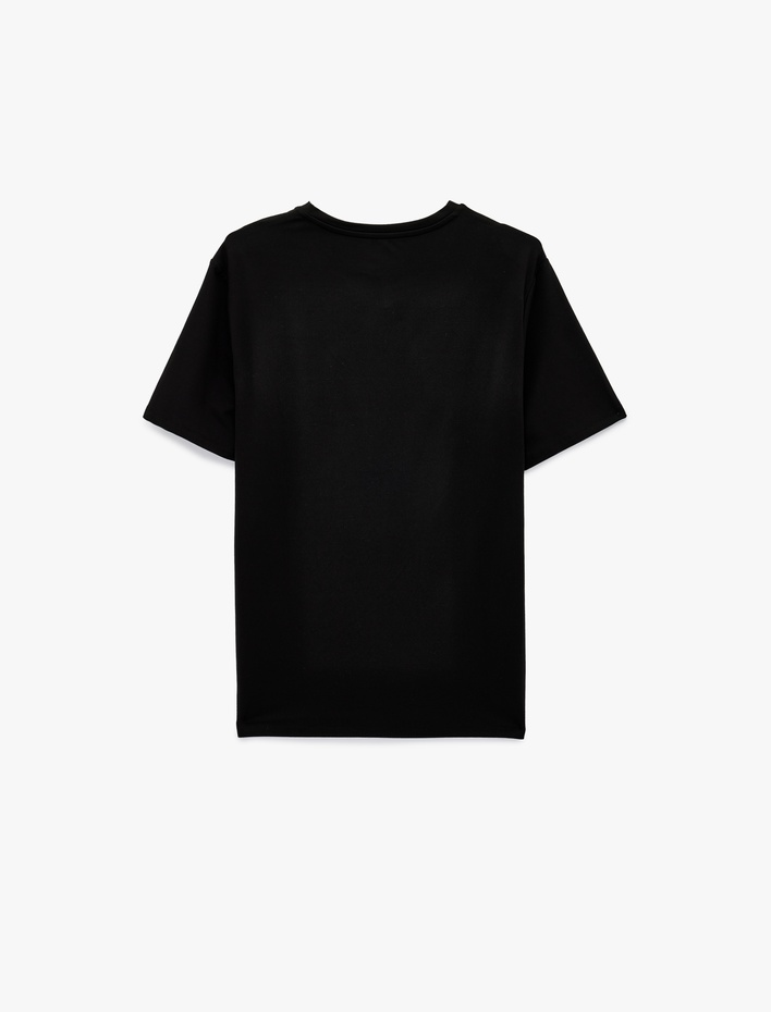  Kısa Kollu Rahat Kalıp Bisiklet Yaka Basic Spor Tişört