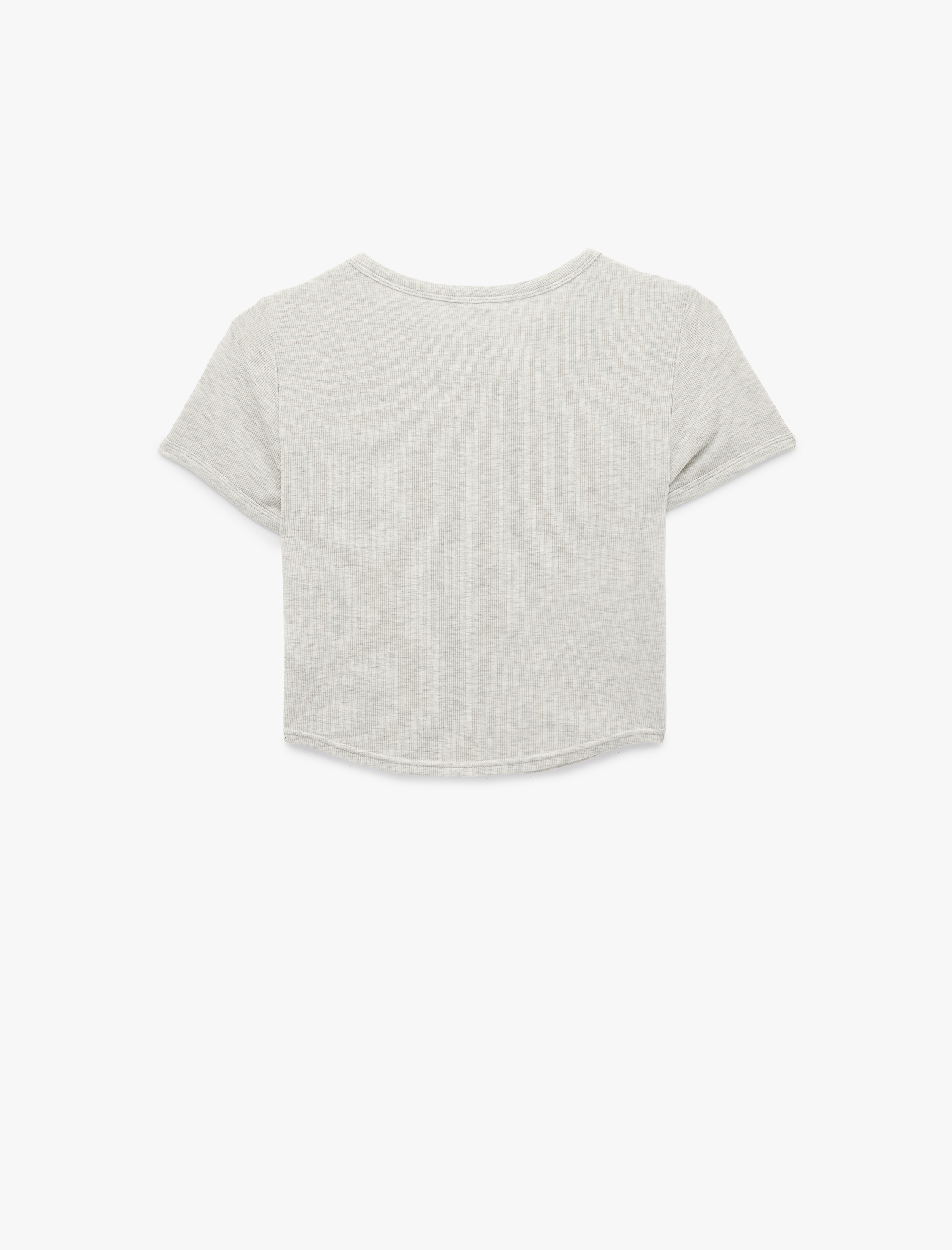   Kısa Kollu Bisiklet Yaka Slim Fit Modal Crop Spor Tişört