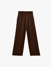 Beli Lastikli Cepli Viskon Rahat Kalıp Geniş Paça Eşofman Altı