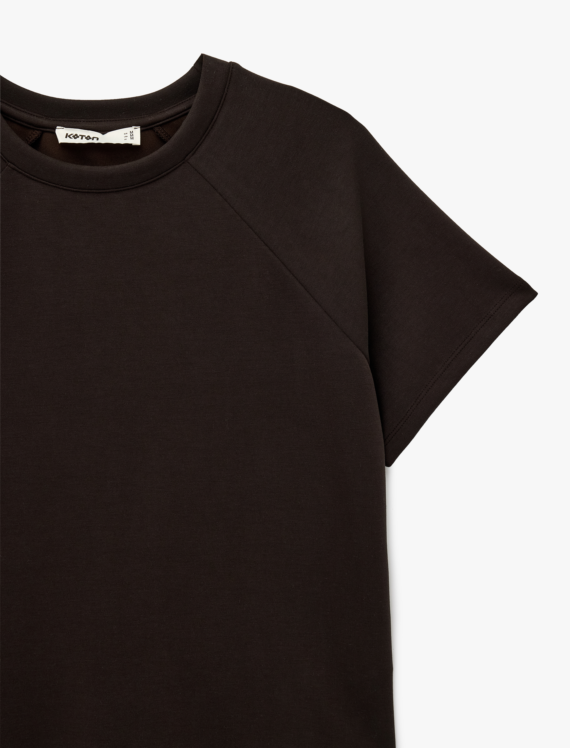   Modal Kumaş Kısa Kollu Bisiklet Yaka Dantel Detaylı Tişört