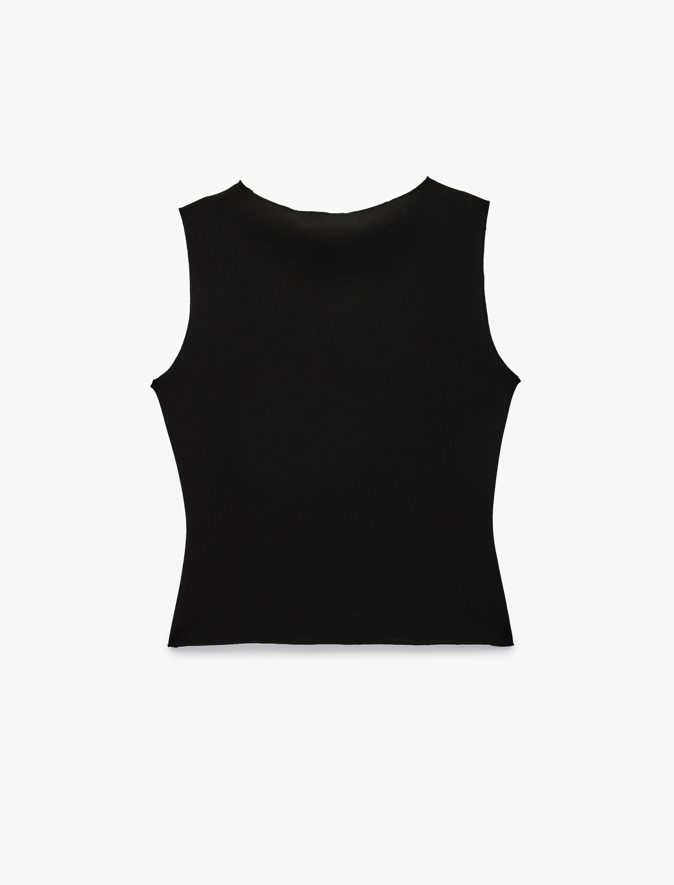   Krep Scuba Slim Fit Bisiklet Yaka Kolsuz Bluz