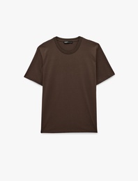 Regular Fit Kısa Kollu Bisiklet Yaka Pamuklu Basic Tişört