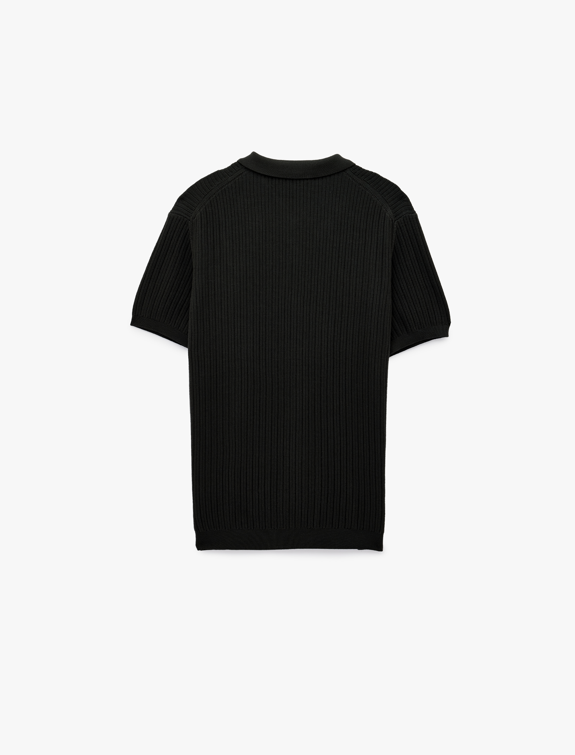   Regular Fit Dokulu Pamuklu Düğmeli Polo Yaka Kısa Kollu Triko Tişört