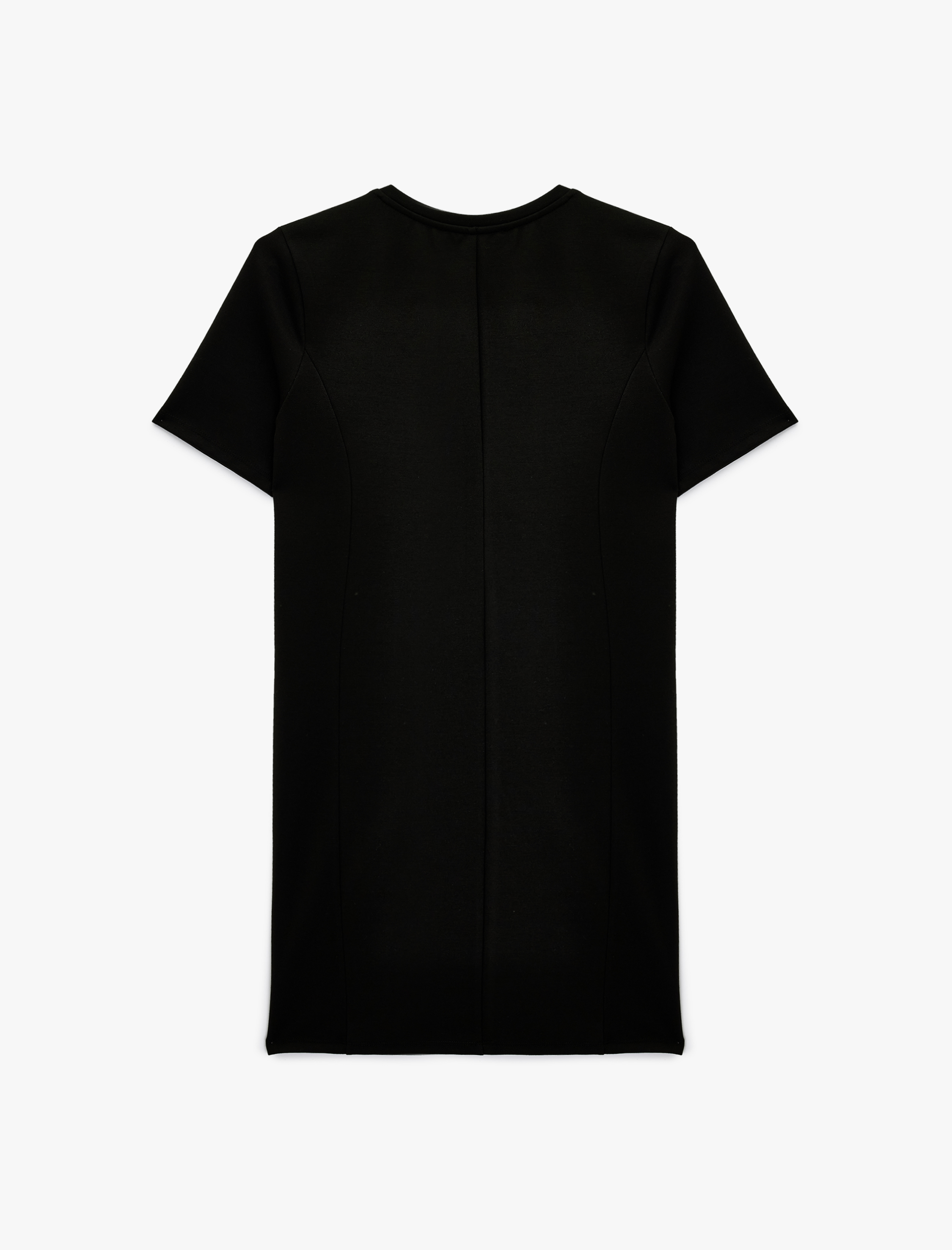   Düşük Omuz Kısa Kollu Bisiklet Yaka Tişört Elbise