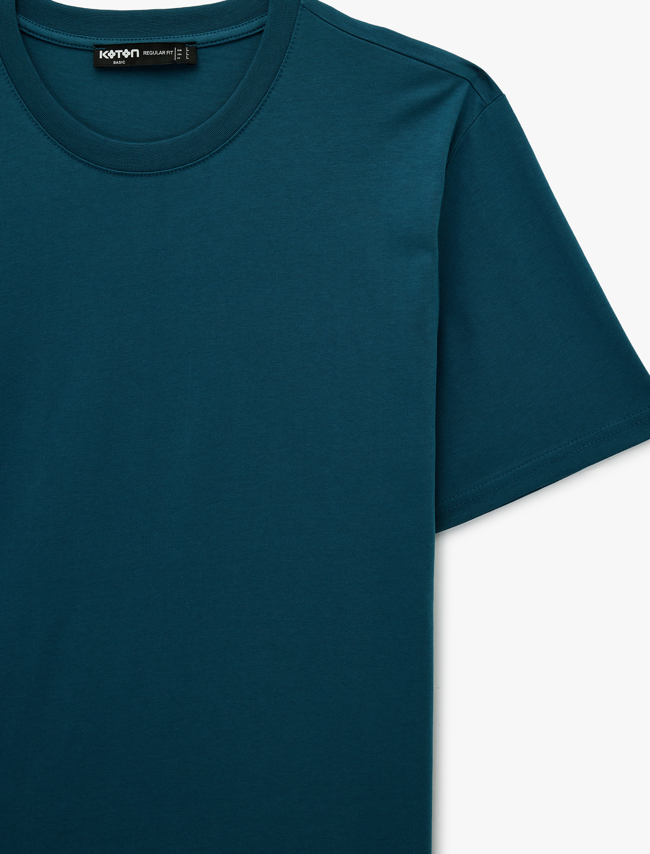   Regular Fit Kısa Kollu Bisiklet Yaka Pamuklu Basic Tişört