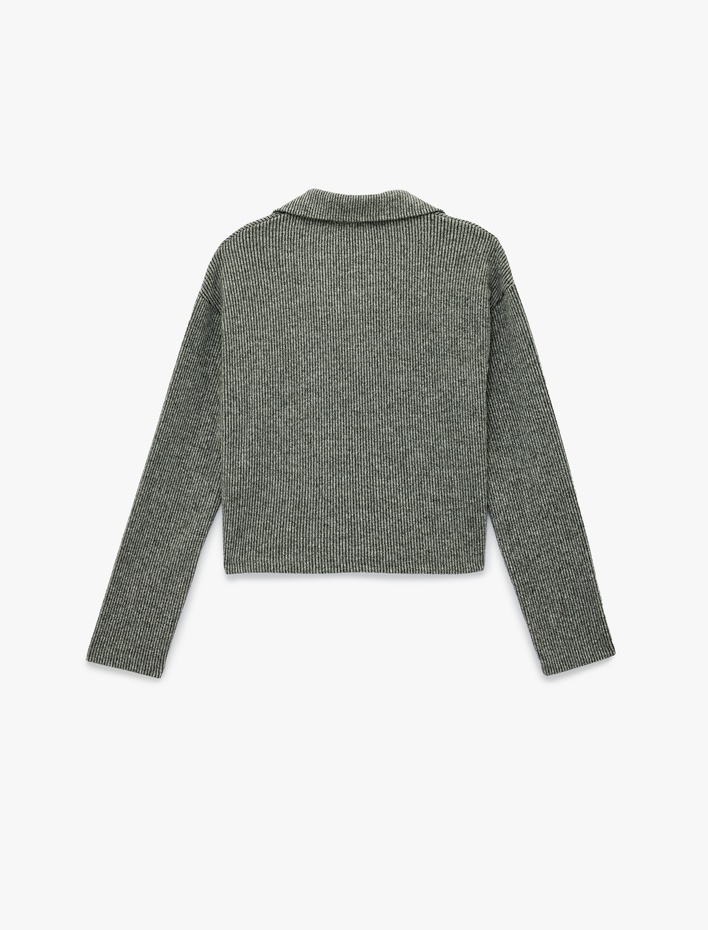  Uzun Kollu Polo Yaka Fitilli Tişört