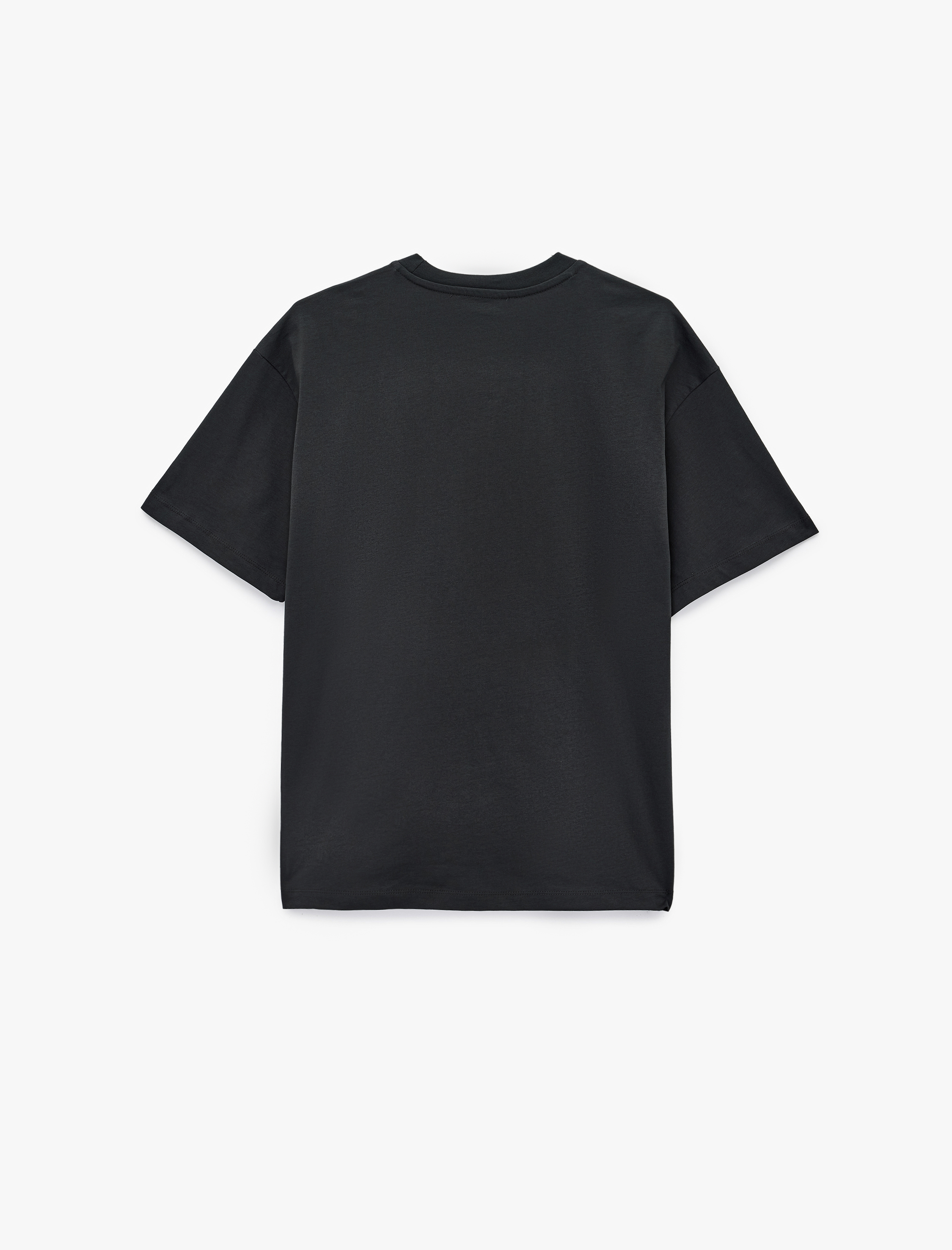   Pamuklu Kısa Kollu Bisiklet Yaka Eyfel Kulesi Baskılı Oversize Tişört