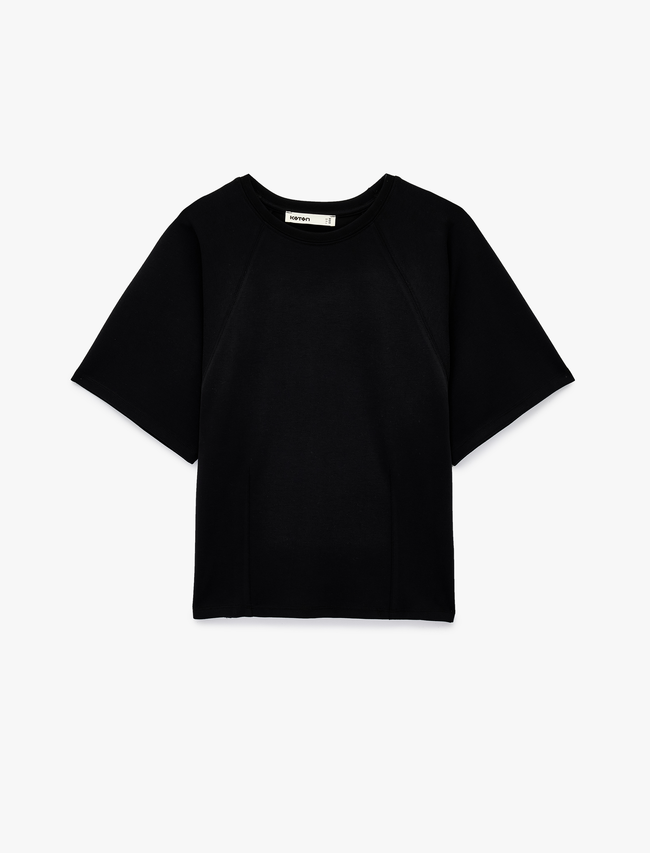   Kısa Yarasa Kollu Bisiklet Yaka Tişört