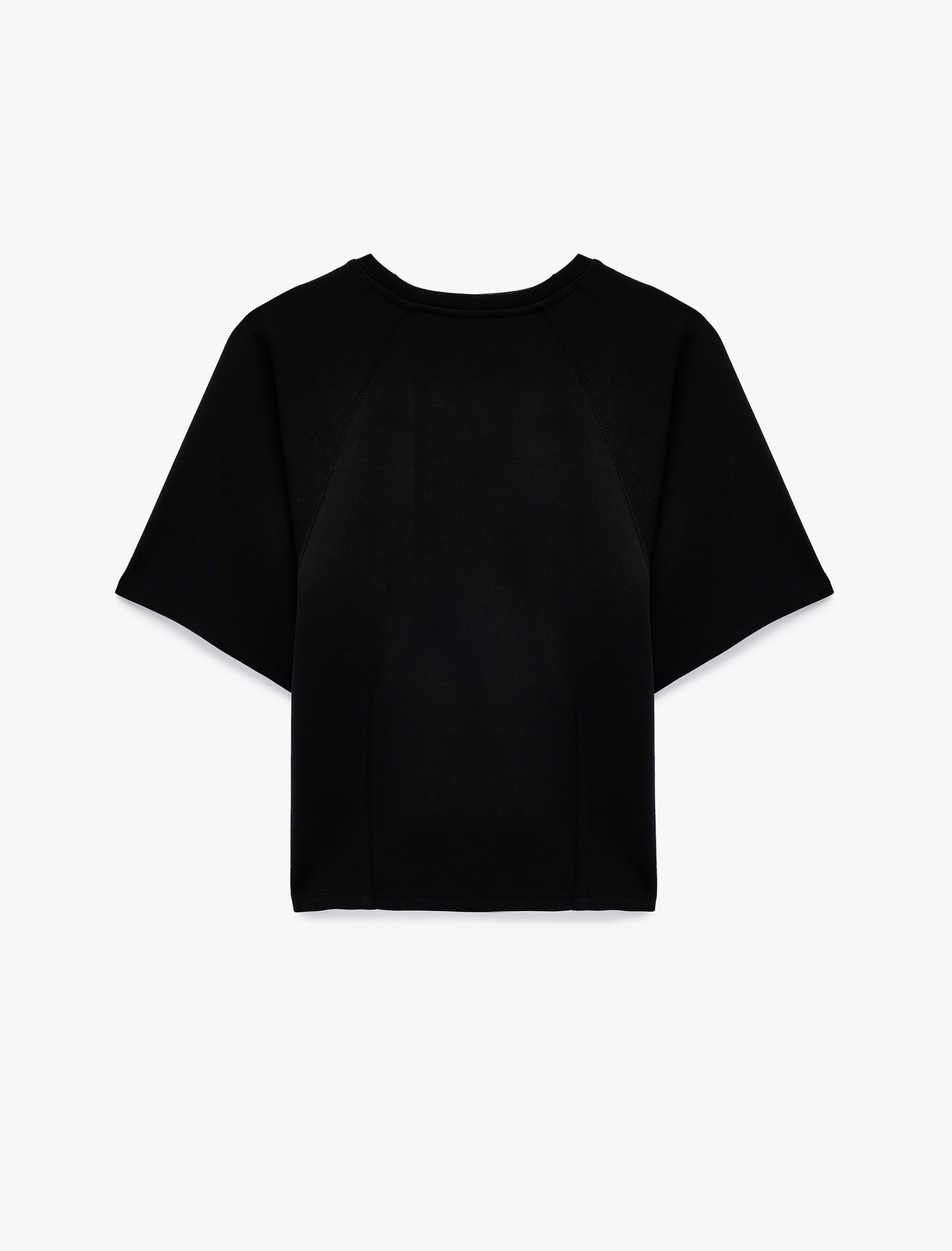   Kısa Yarasa Kollu Bisiklet Yaka Tişört