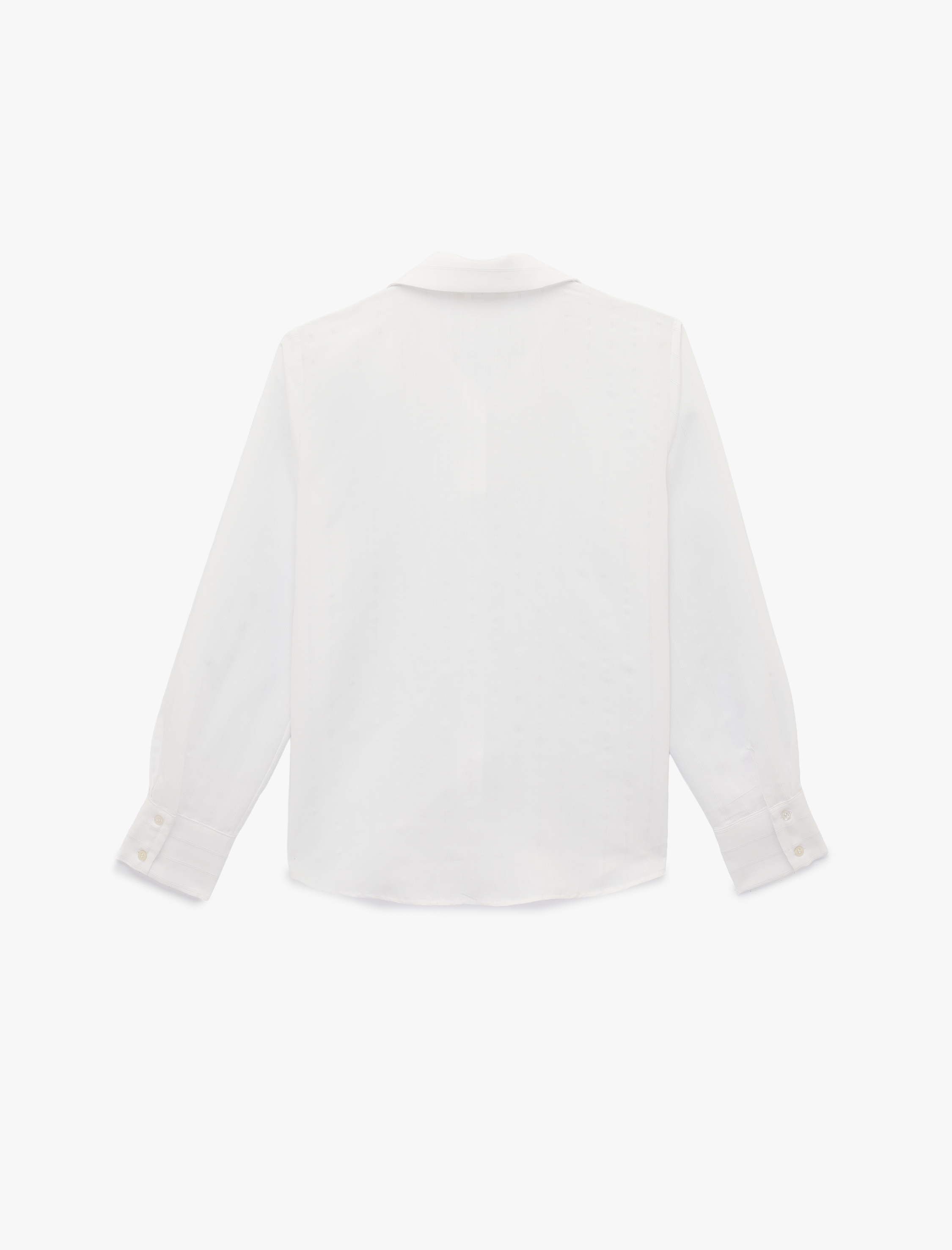   Viskon Karışımlı Regular Fit Uzun Kollu Kaçık Yaka Gömlek