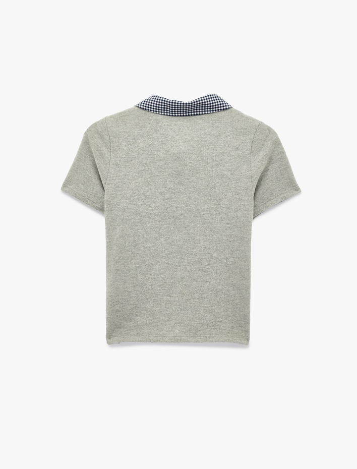  Viskon Karışımlı Slim Fit Kısa Kollu Polo Yaka Tişört