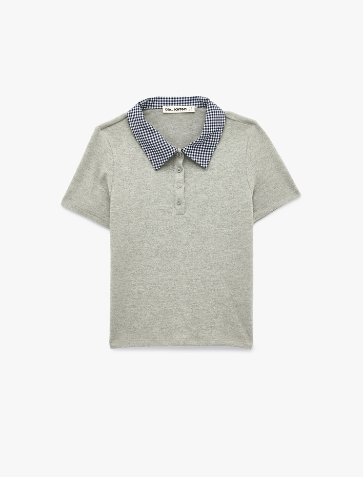  Viskon Karışımlı Slim Fit Kısa Kollu Polo Yaka Tişört