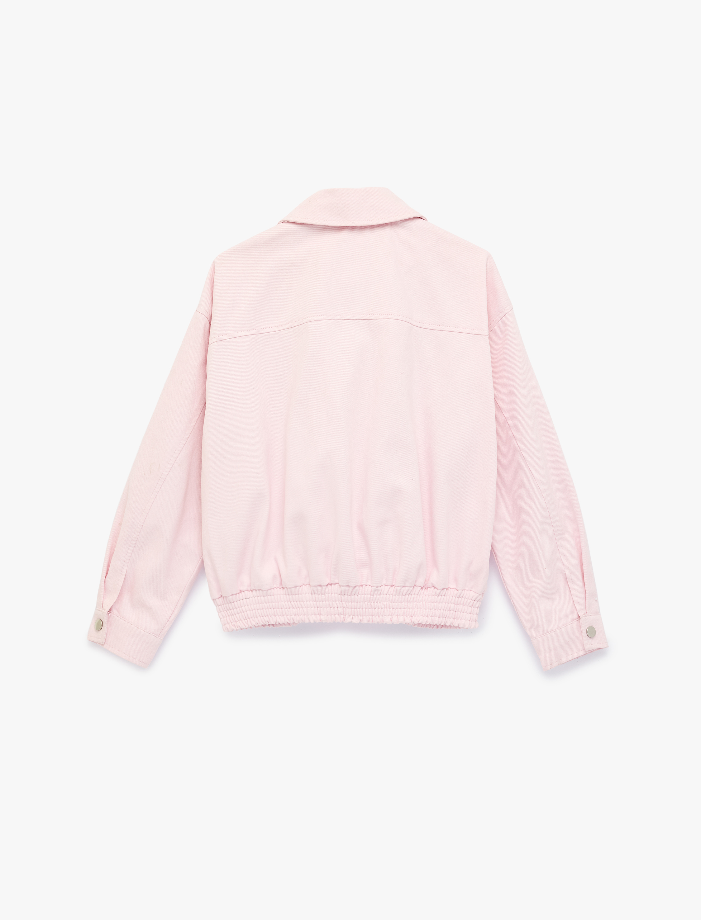   Klasik Yaka Cep Detaylı  Pamuklu Fermuarlı Ceket