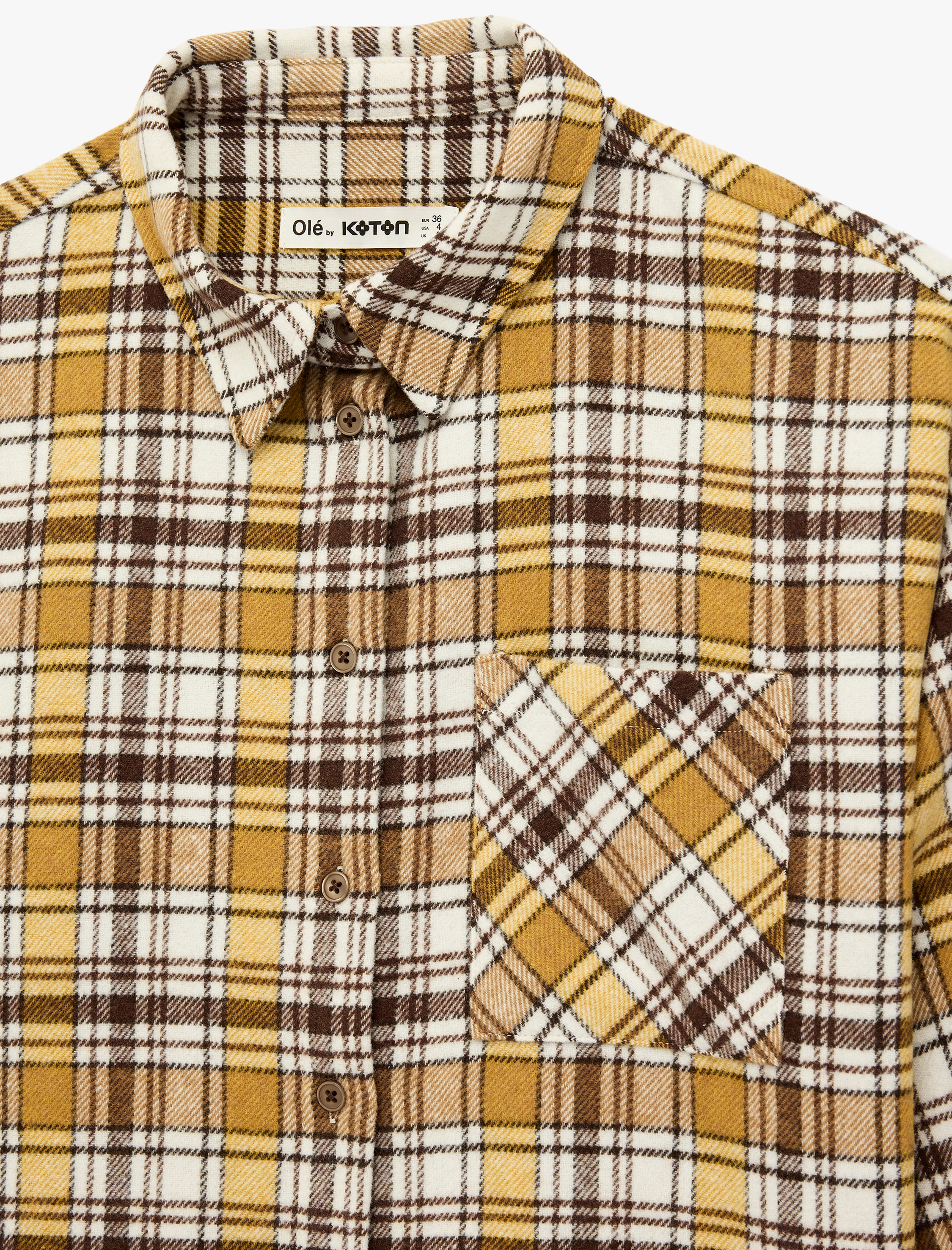   Uzun Kollu Klasik Yaka Düğmeli Cep Detaylı Ekoseli Oduncu Gömleği