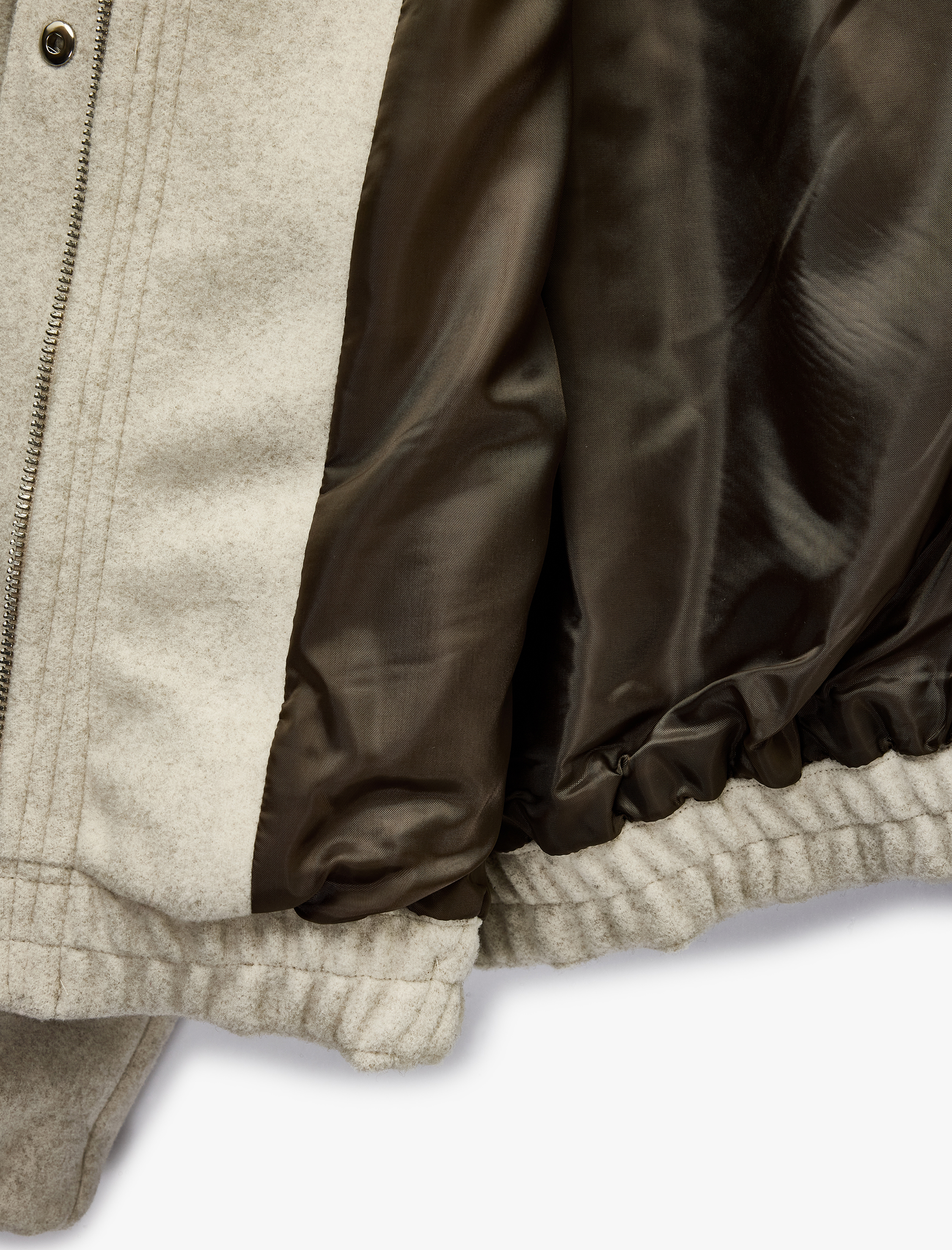   Uzun Kollu Cepli Çıkarılabilir Suni Kürk Yakalı Bomber Ceket