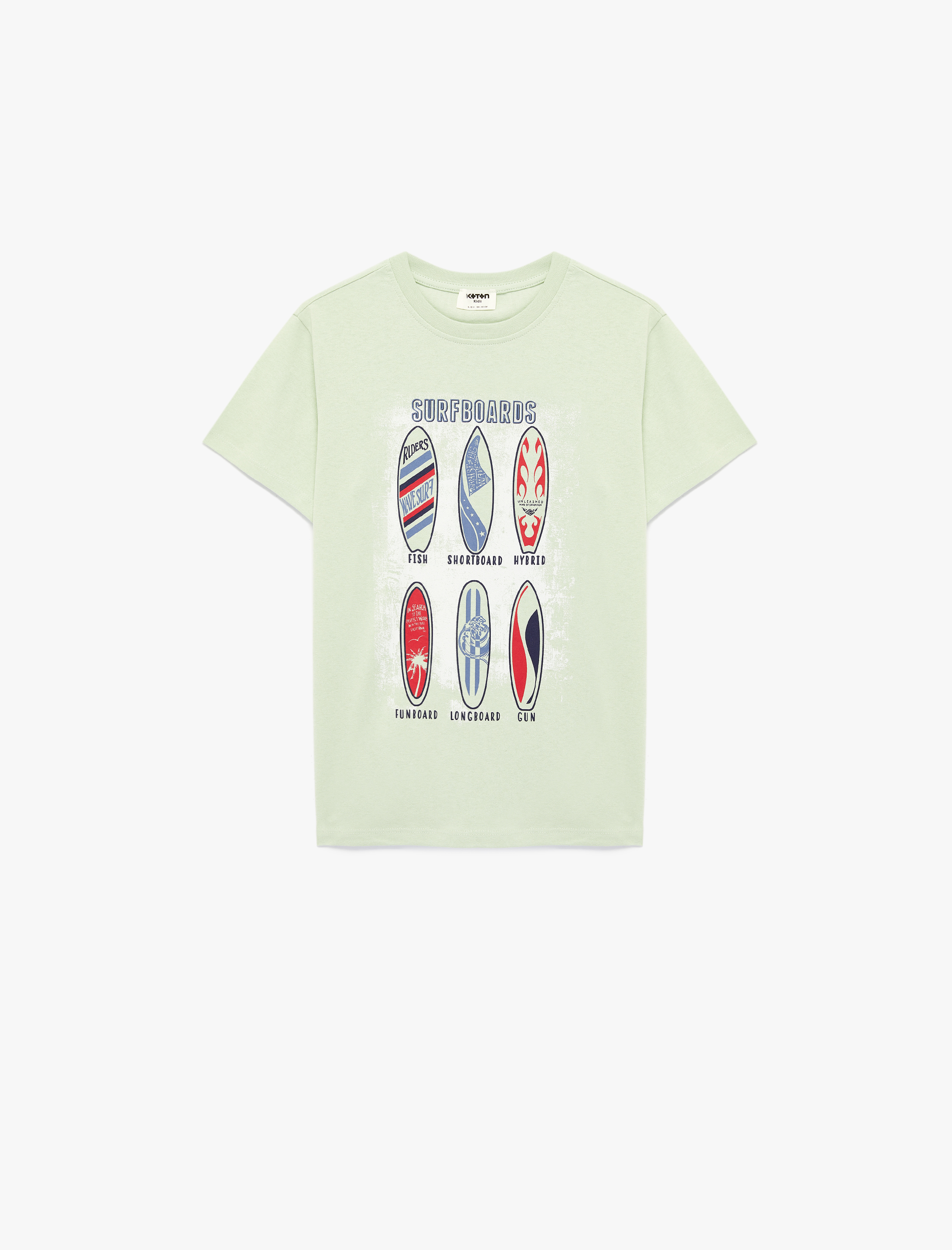  Erkek Çocuk Pamuklu Bisiklet Yaka Kısa Kollu Baskılı Tişört