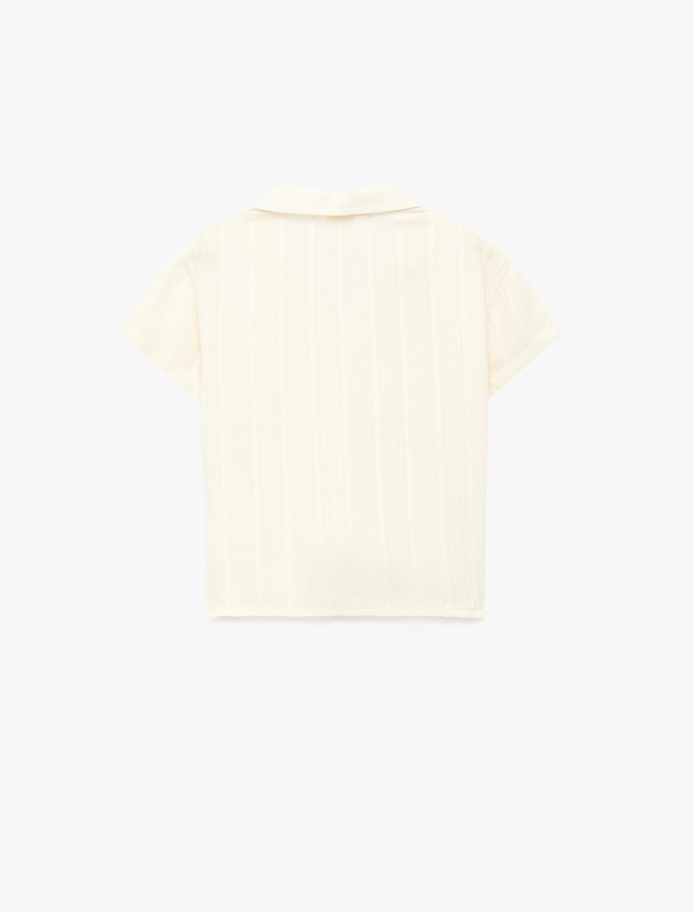  Erkek Bebek Pamuk ve Viskon Karışımlı Düğmeli Devrik Yaka Kısa Kollu Gömlek