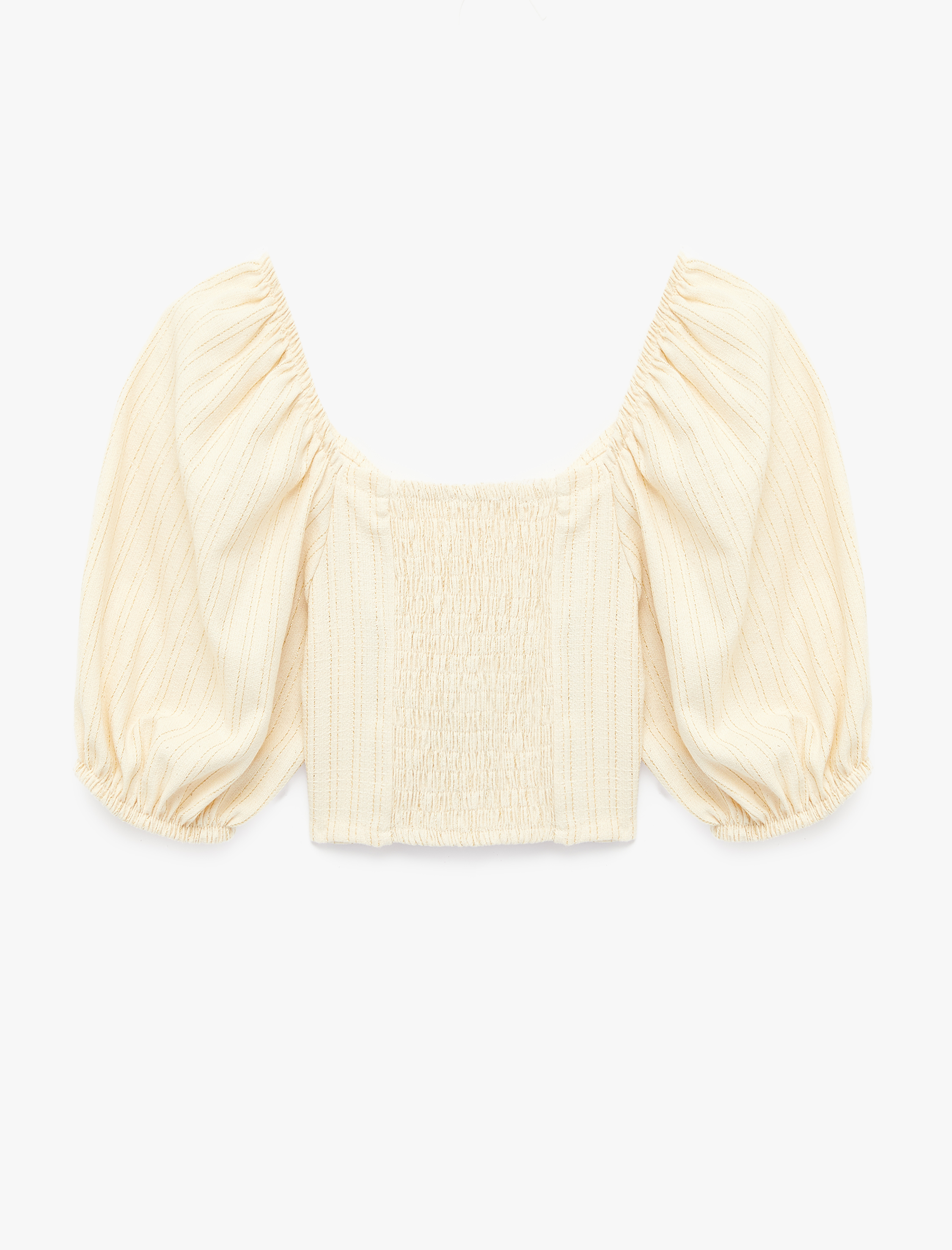  Kız Çocuk Pamuklu Kalp Yaka Fiyonk Detaylı Kısa Kollu Gipeli Balon Kol Bluz