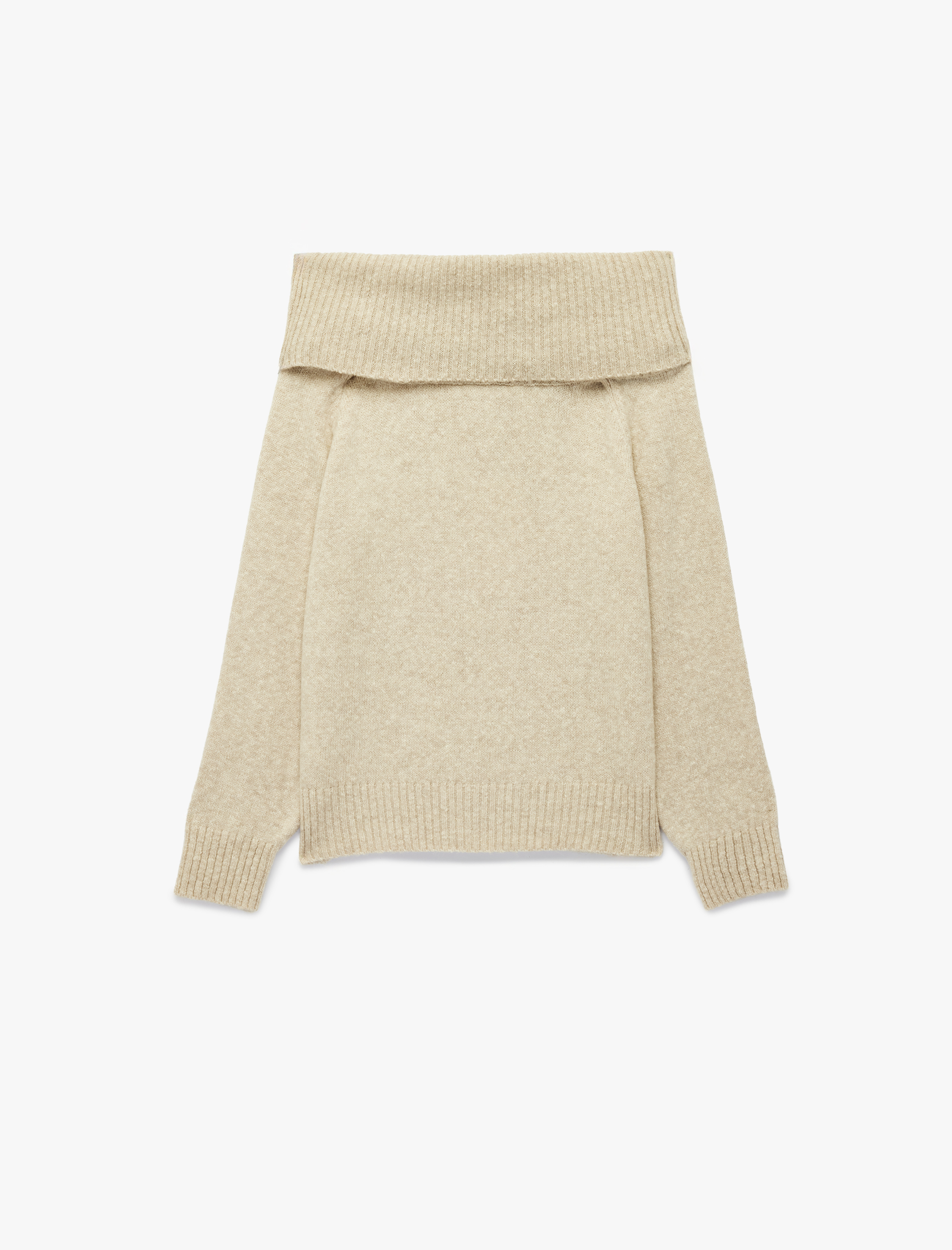   Uzun Kollu Omzu Açık Triko Kazak