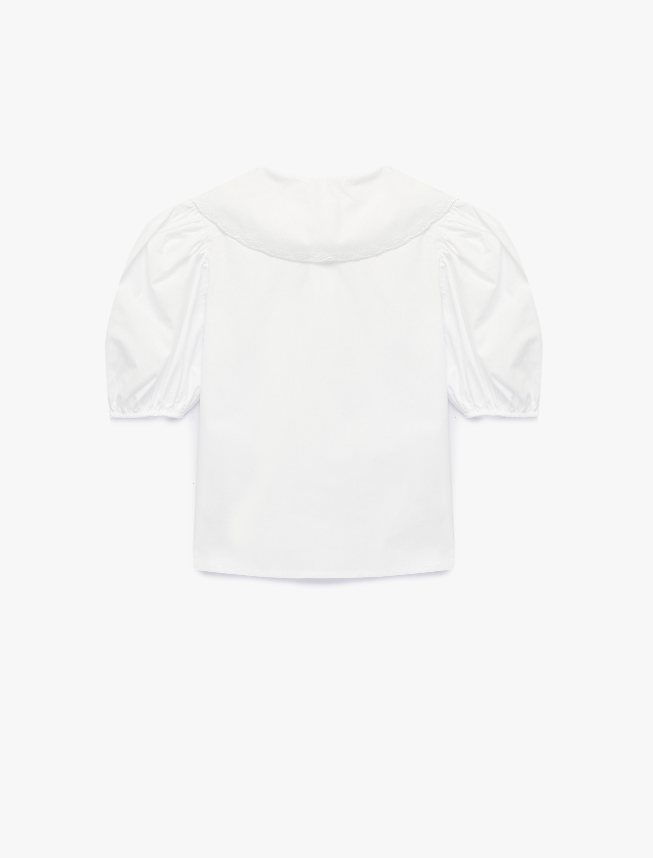  Kız Çocuk Pamuklu Balon Kollu Bebe Yaka Gömlek