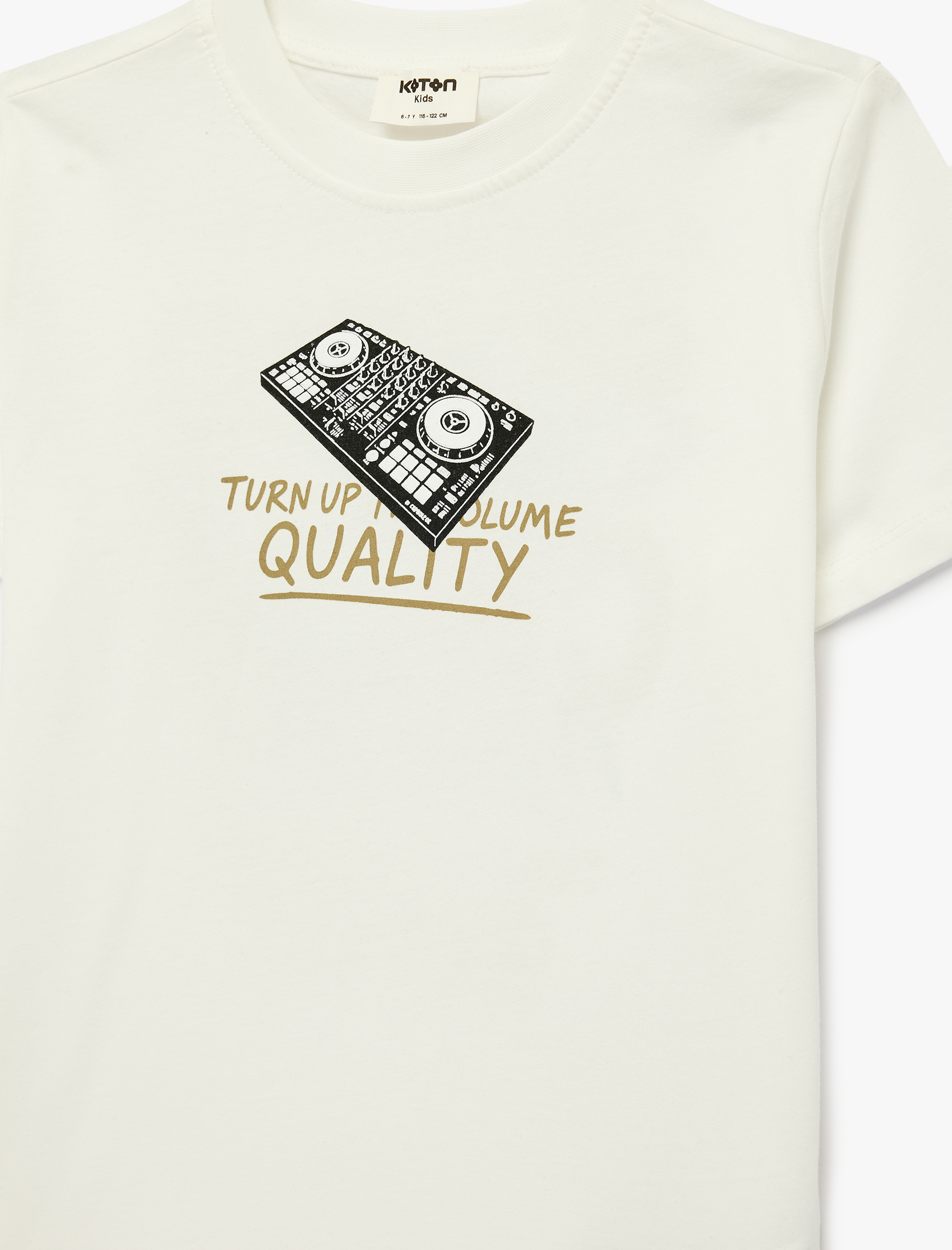  Erkek Çocuk Önü ve Arkası Baskılı Bisiklet Yaka Kısa Kollu Pamuklu Tişört