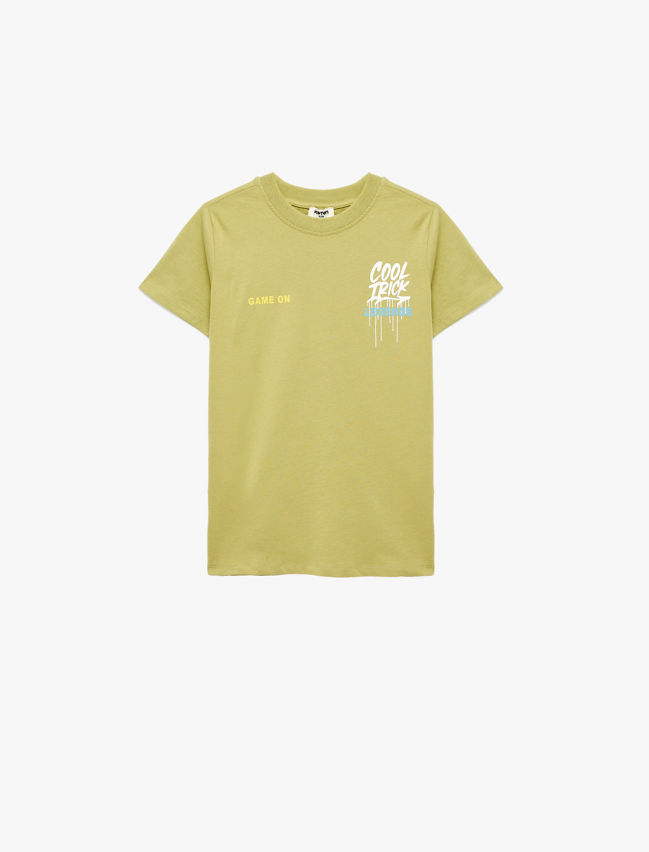  Erkek Çocuk Bisiklet Yaka Kısa Kollu Pamuklu Önü ve Arkası Baskılı Tişört