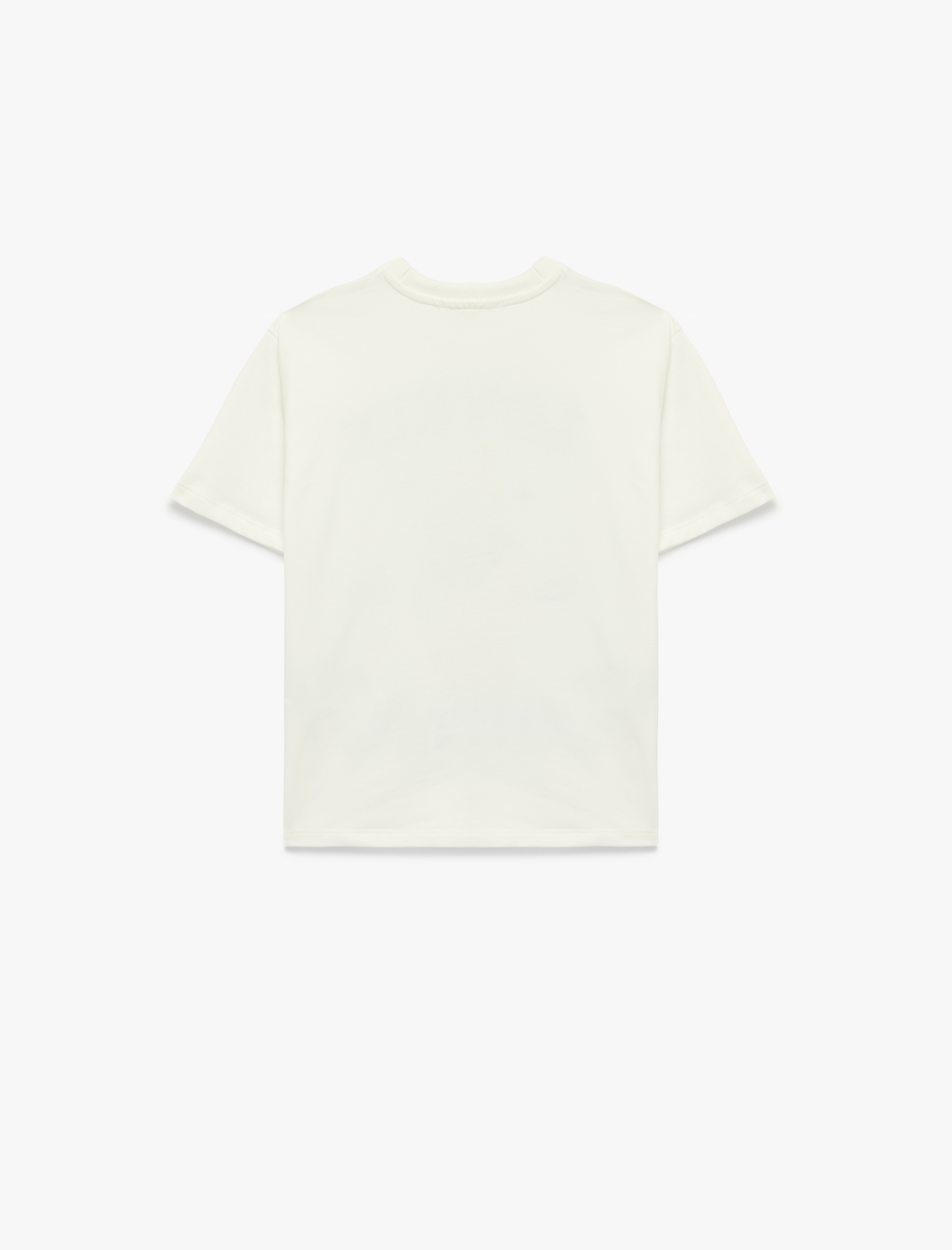  Kız Çocuk Pamuklu Ayıcık Baskılı Bisiklet Yaka Kısa Kollu Tişört