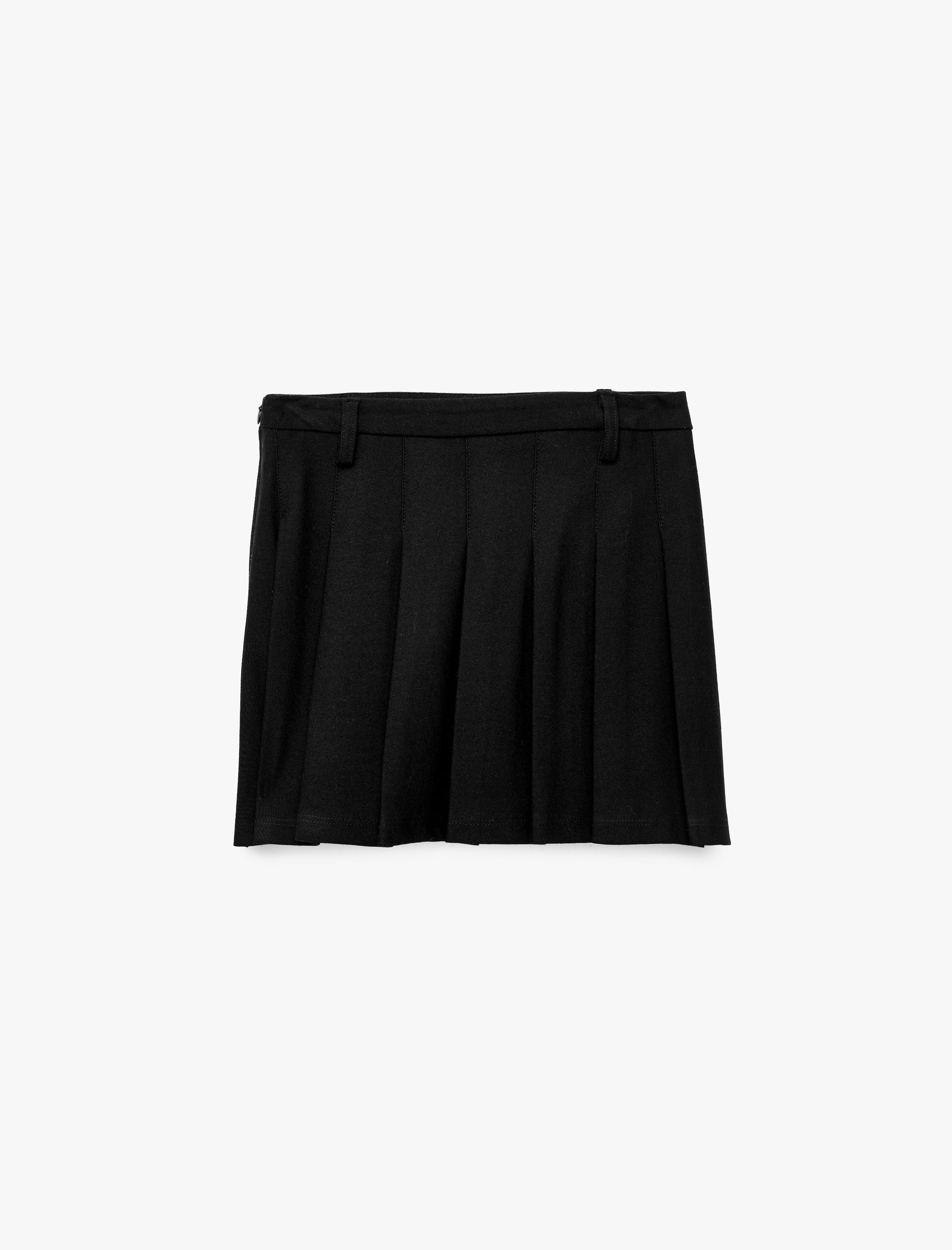  Kız Çocuk Toka Detaylı Cepli Pileli Mini Etek