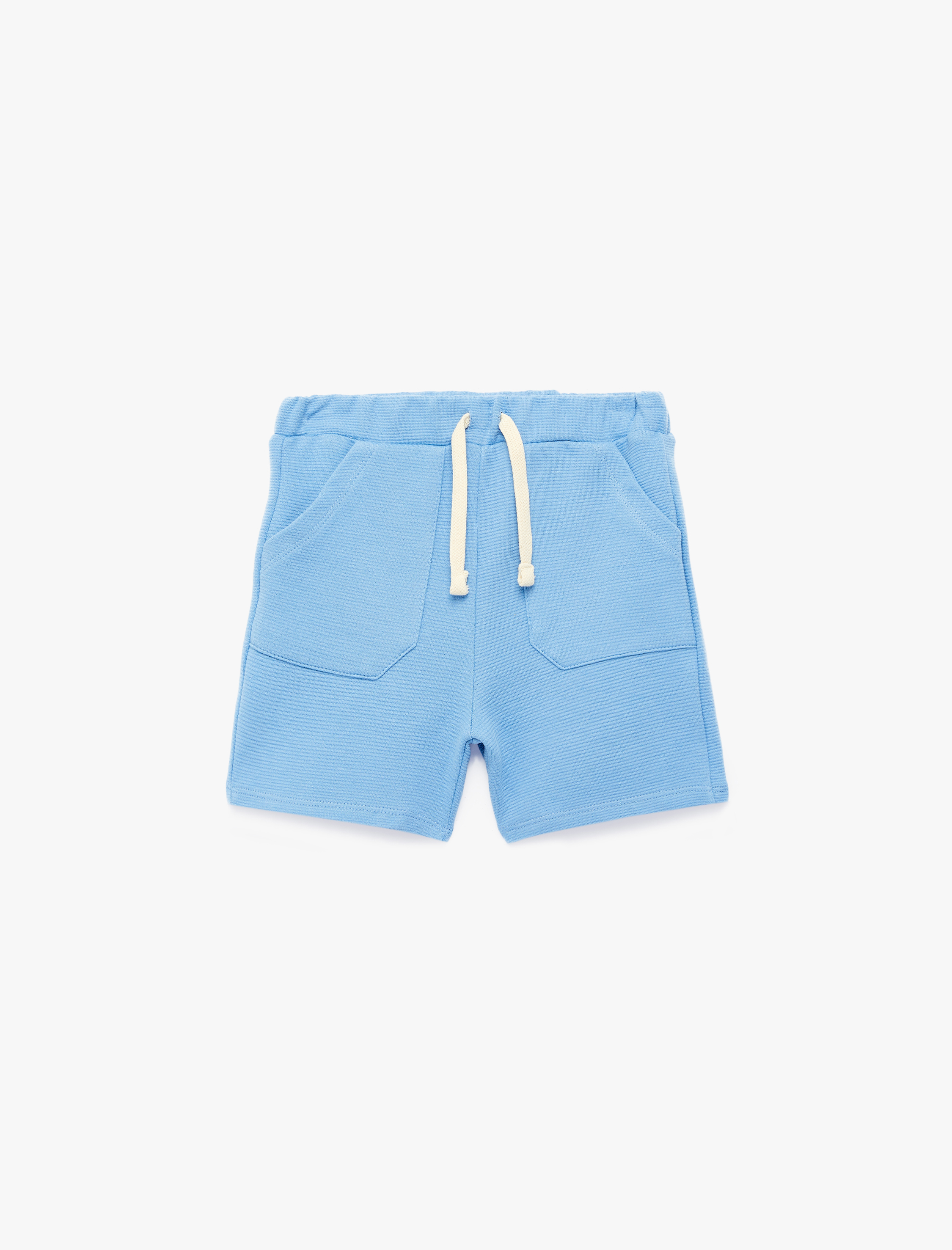 Erkek Bebek Pamuklu Beli Bağcıklı Cep Detaylı Şort