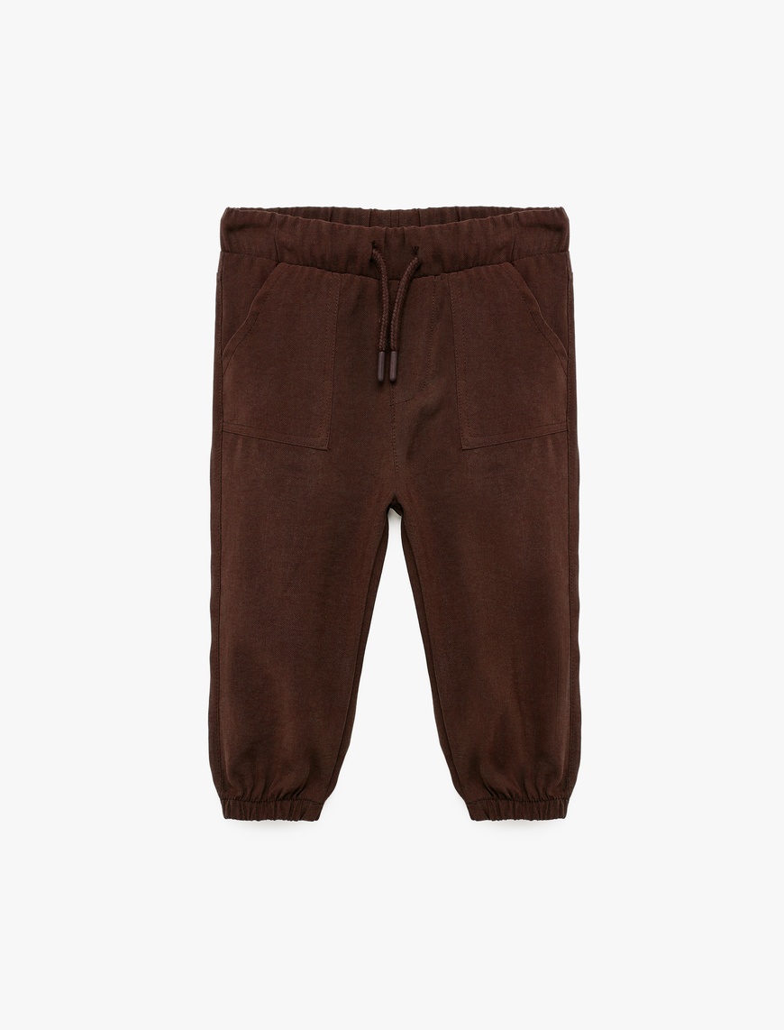Koton Erkek Bebek Pamuklu Beli Bağcıklı Modal Karışımlı Basic Jogger Pantolon