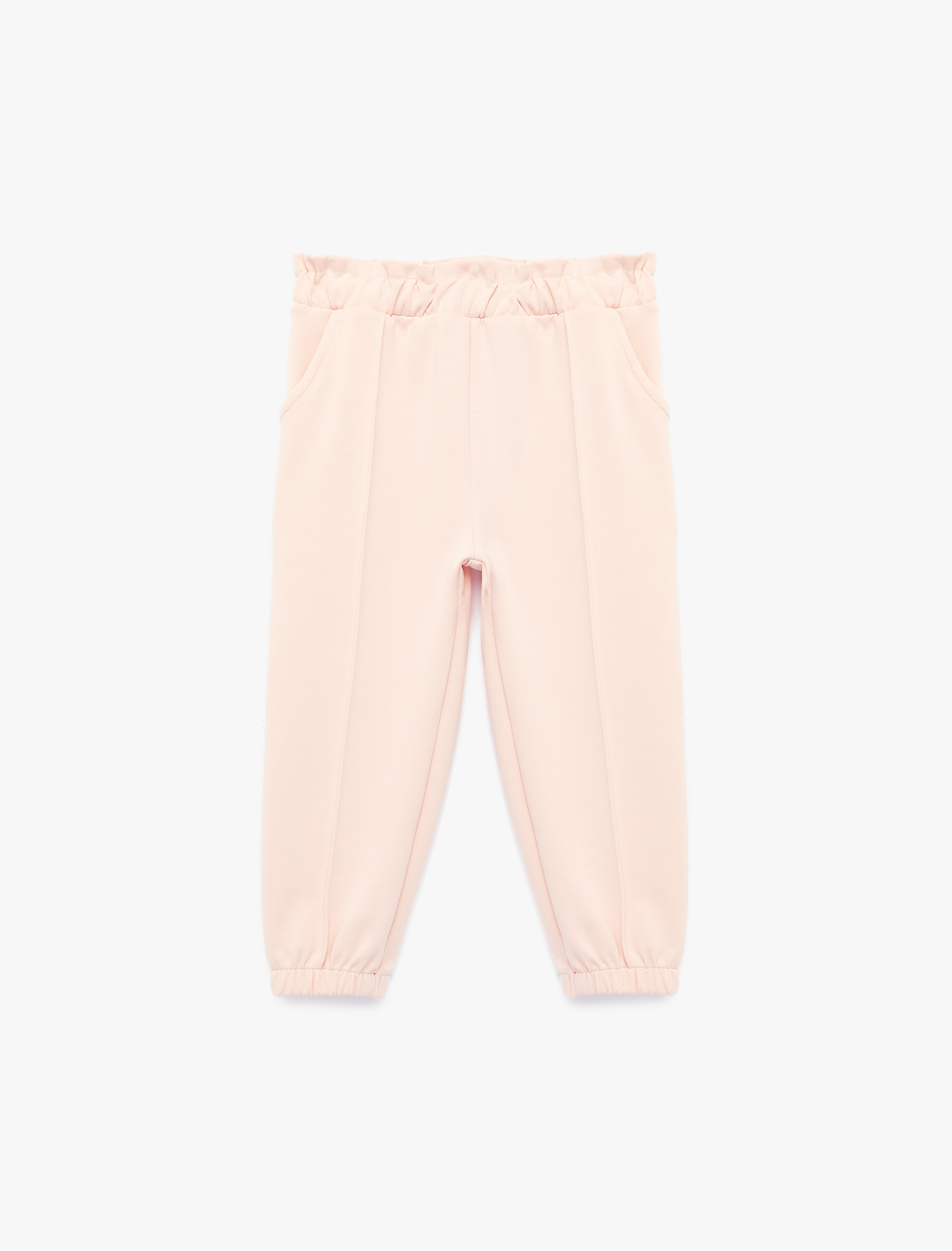  Kız Bebek Beli Lastikli Nervürlü Viskon Karışımlı Jogger Eşofman Altı