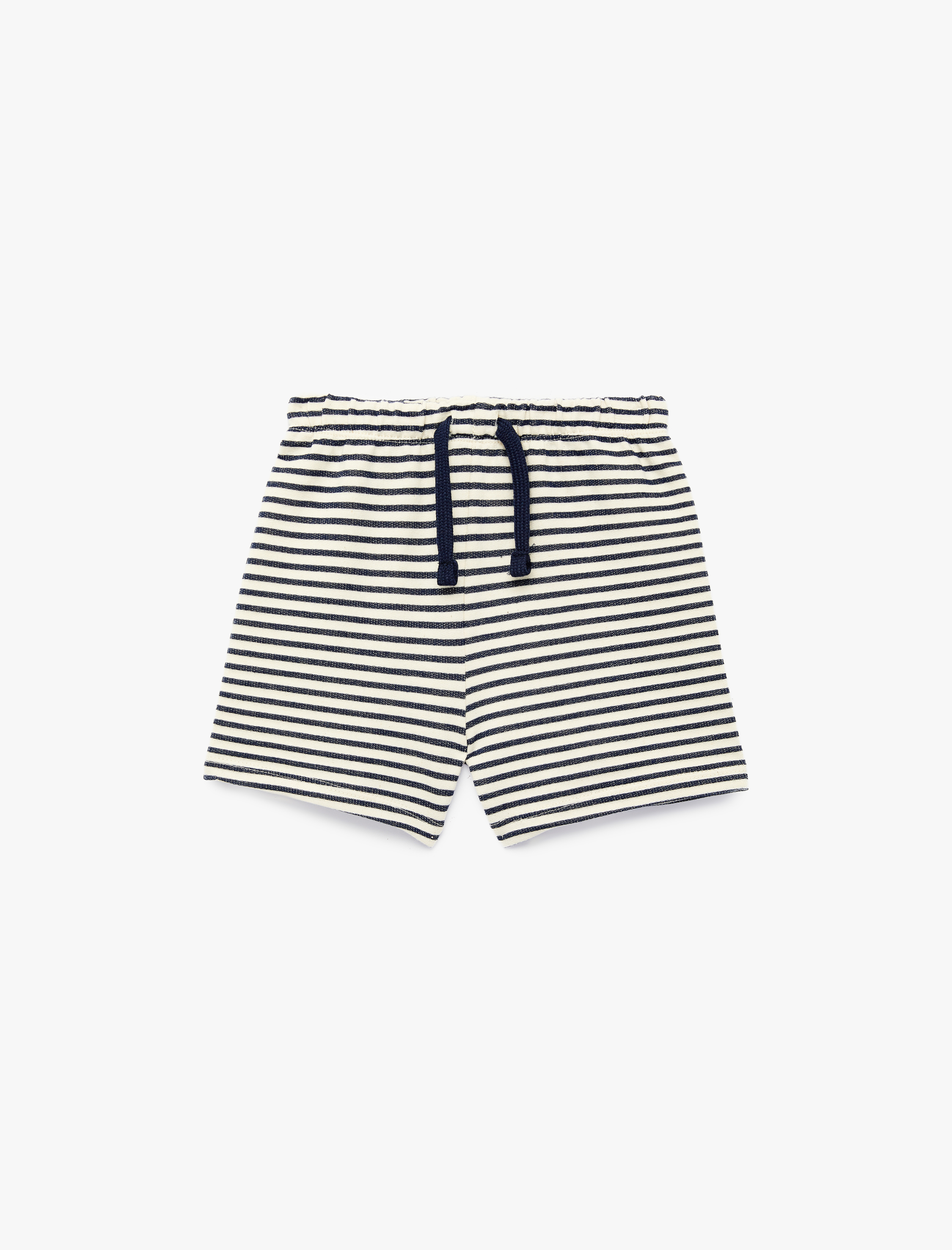  Erkek Bebek Beli Lastikli Pamuklu Çizgili Şort