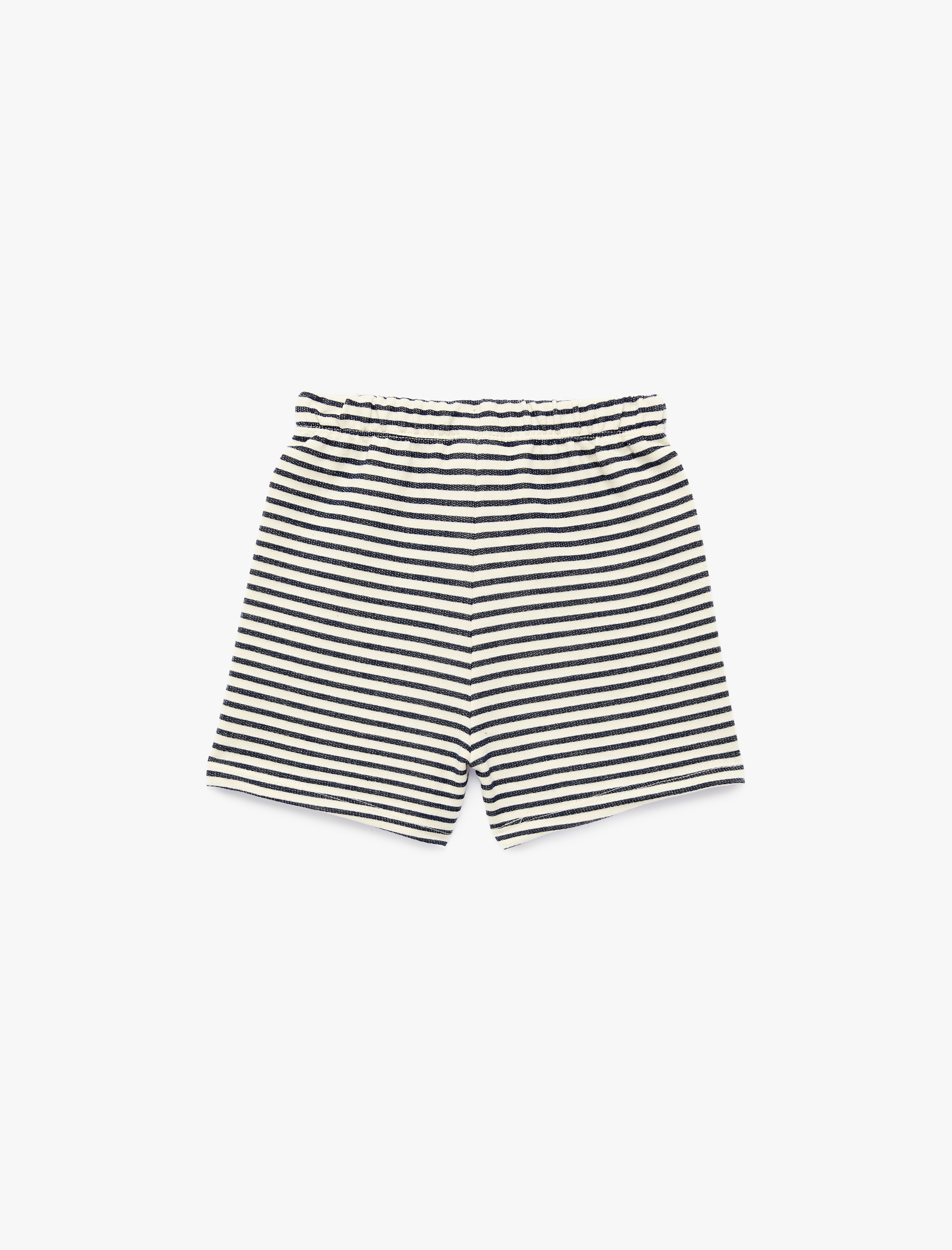  Erkek Bebek Beli Lastikli Pamuklu Çizgili Şort